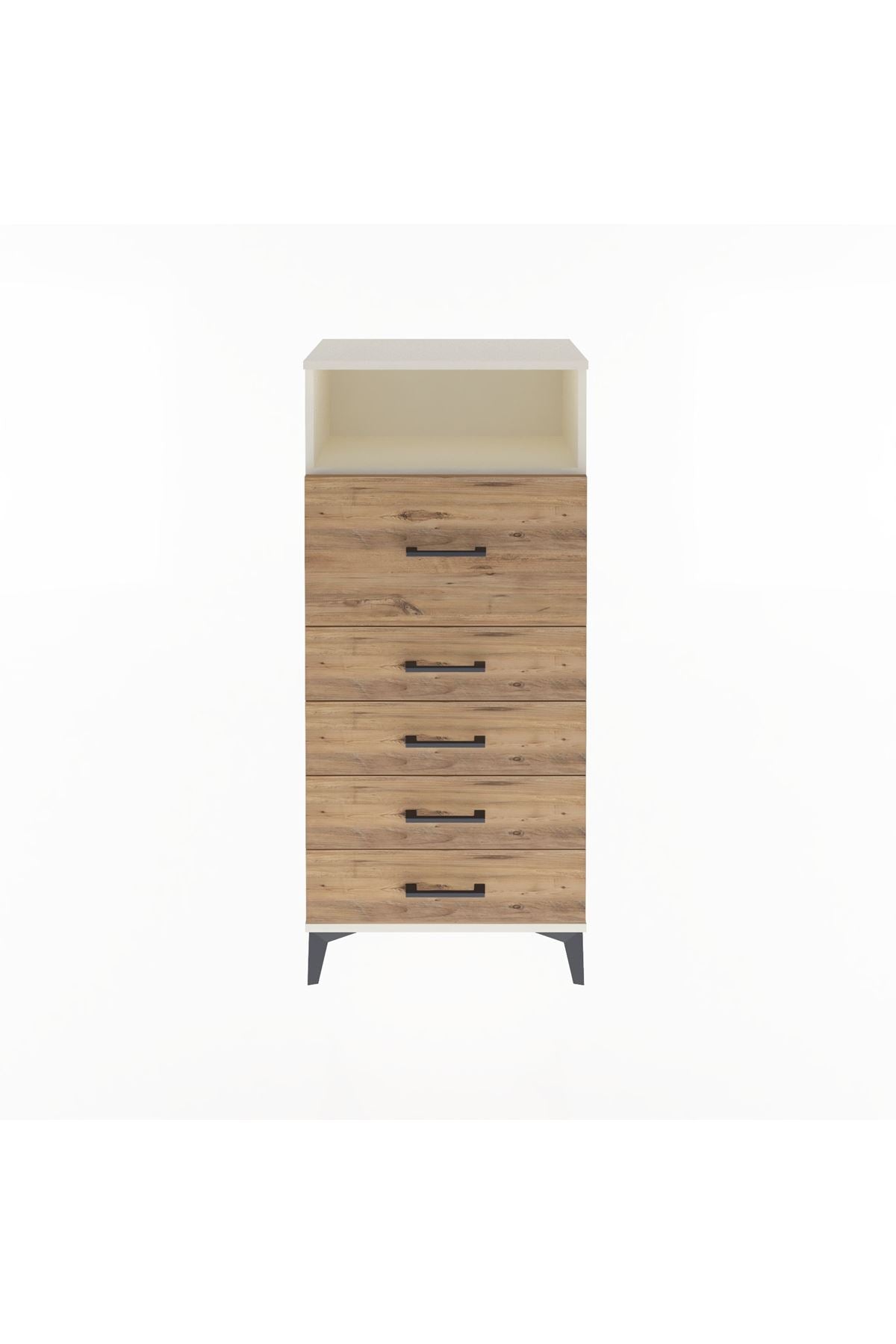 Arges Dolap Tek Raflı 5 Çekmeceli 60x30x134 - S17M020V3A