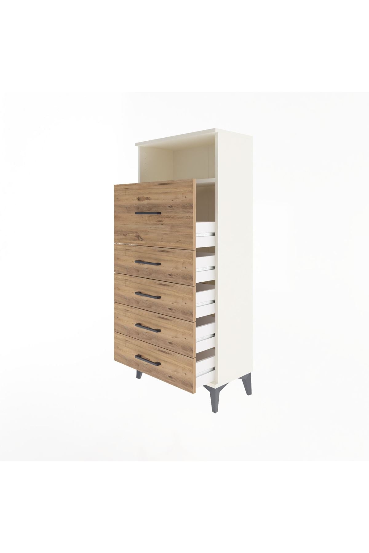 Arges Dolap Tek Raflı 5 Çekmeceli 60x30x134 - S17M020V3A