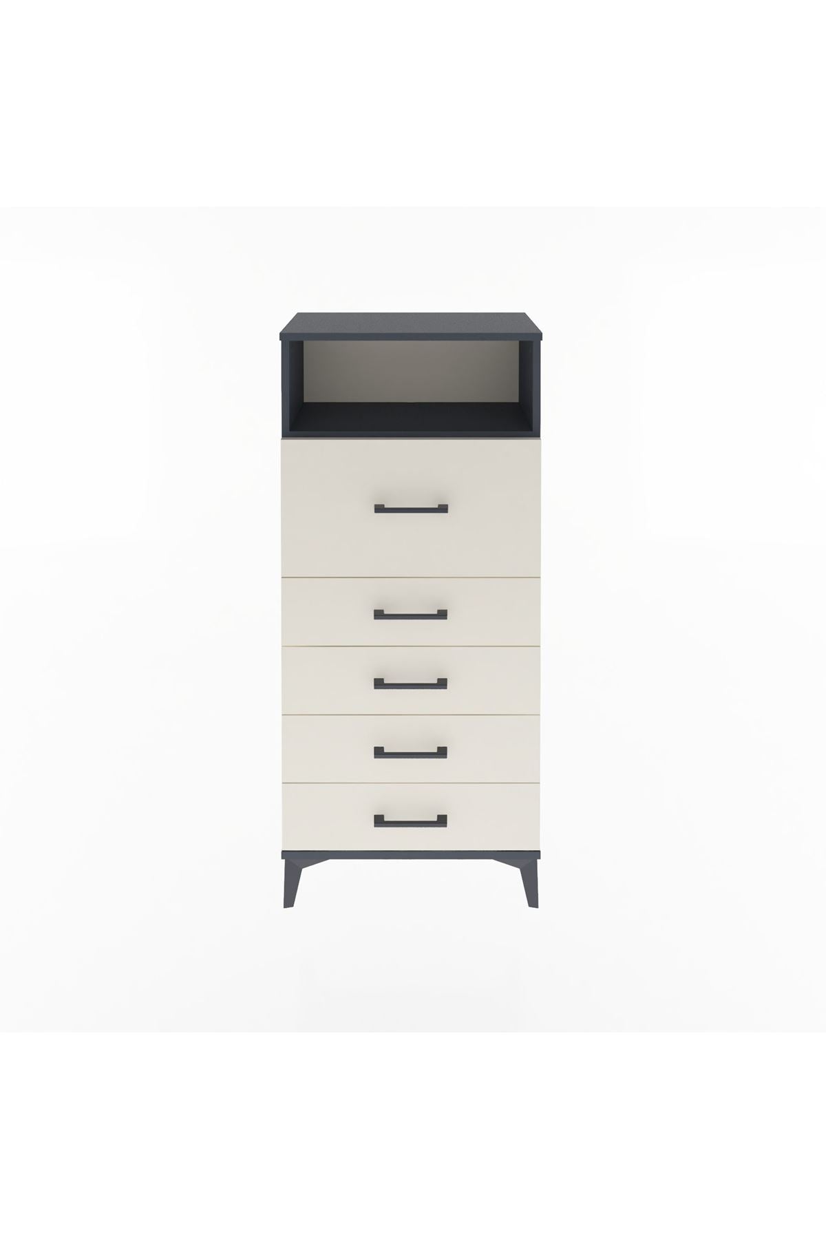 Arges Dolap Tek Raflı 5 Çekmeceli 60x30x134 - S17M020V4A