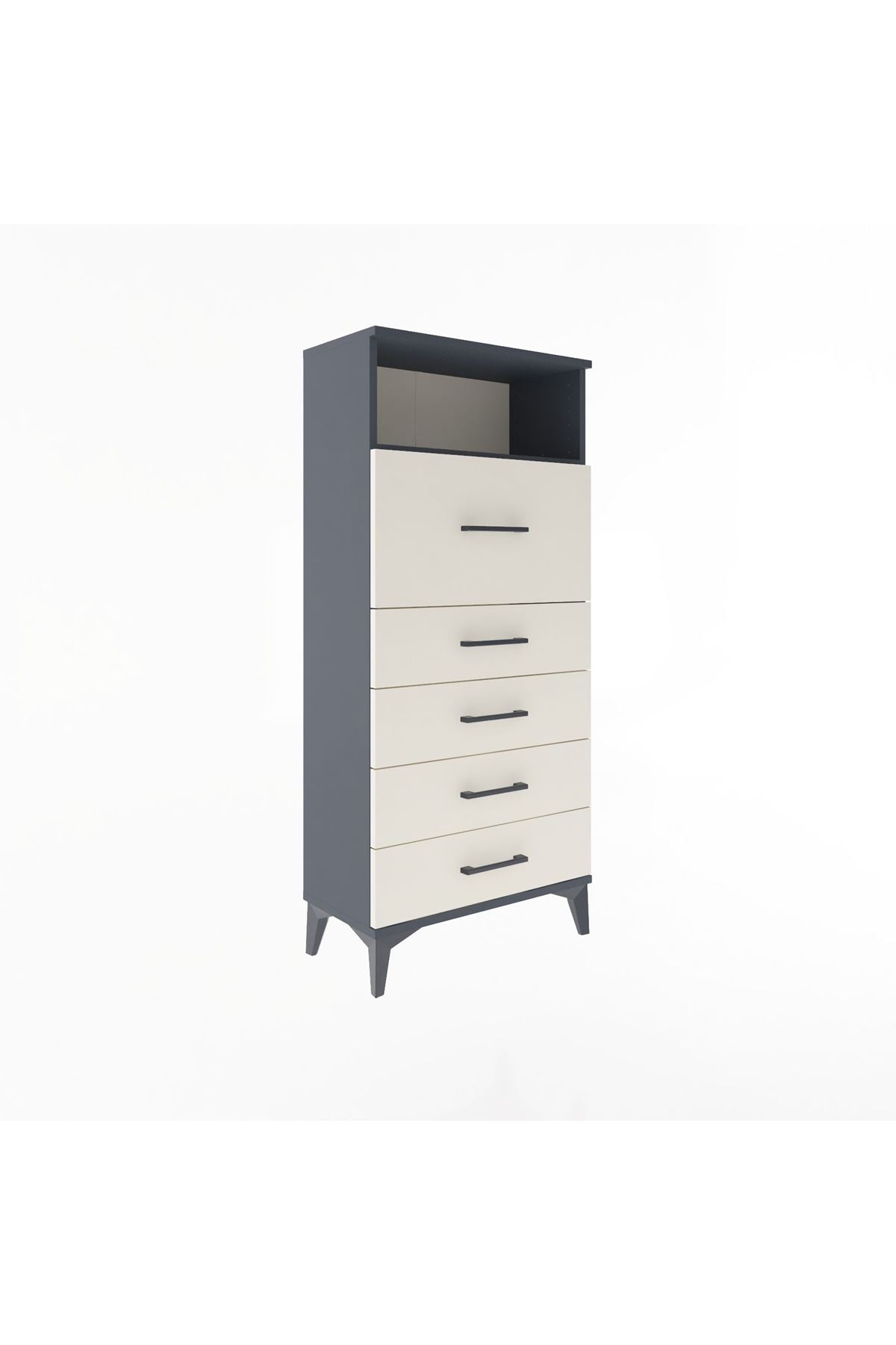 Arges Dolap Tek Raflı 5 Çekmeceli 60x30x134 - S17M020V4A