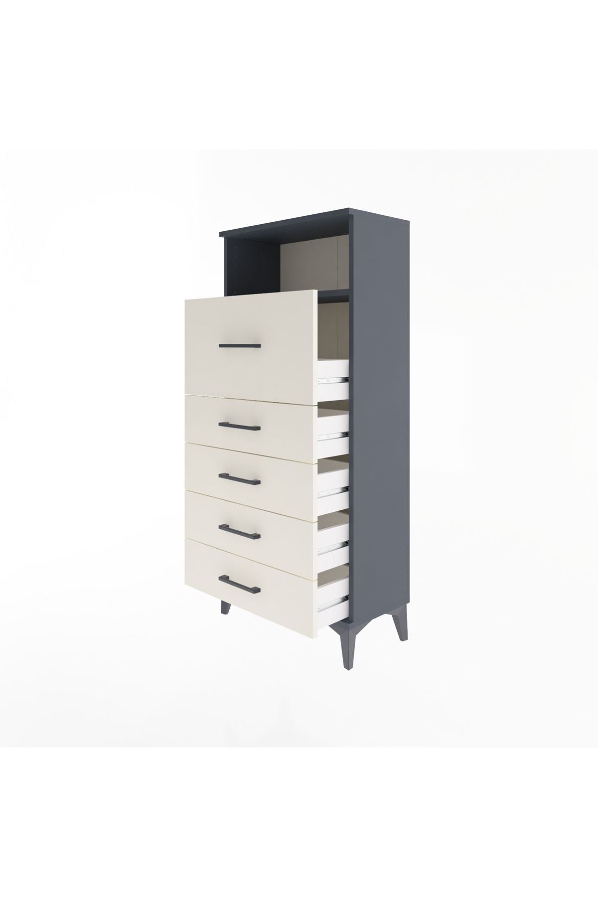 Arges Dolap Tek Raflı 5 Çekmeceli 60x30x134 - S17M020V4A