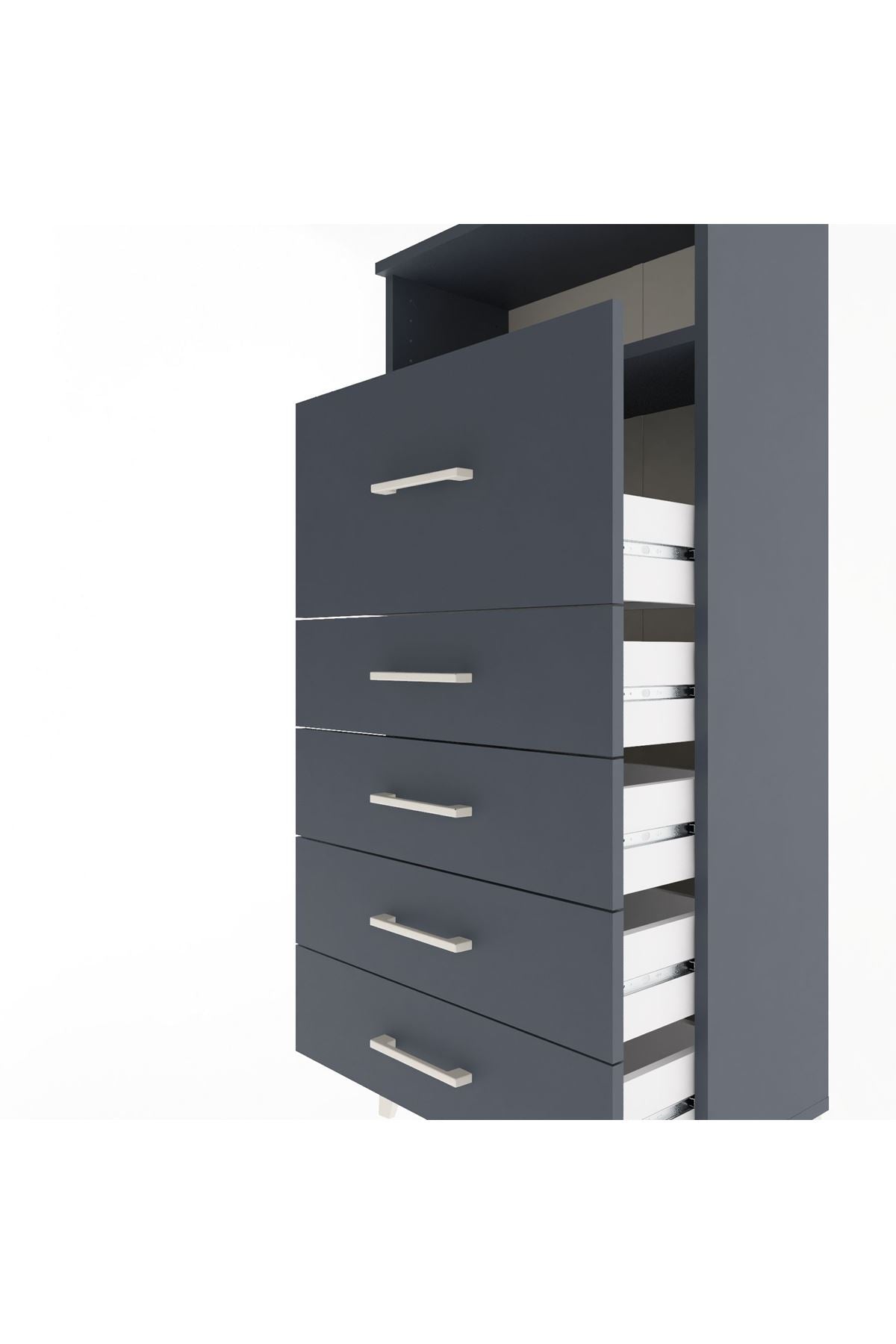 Arges Dolap Tek Raflı 5 Çekmeceli 60x30x134 - S17M020V5A