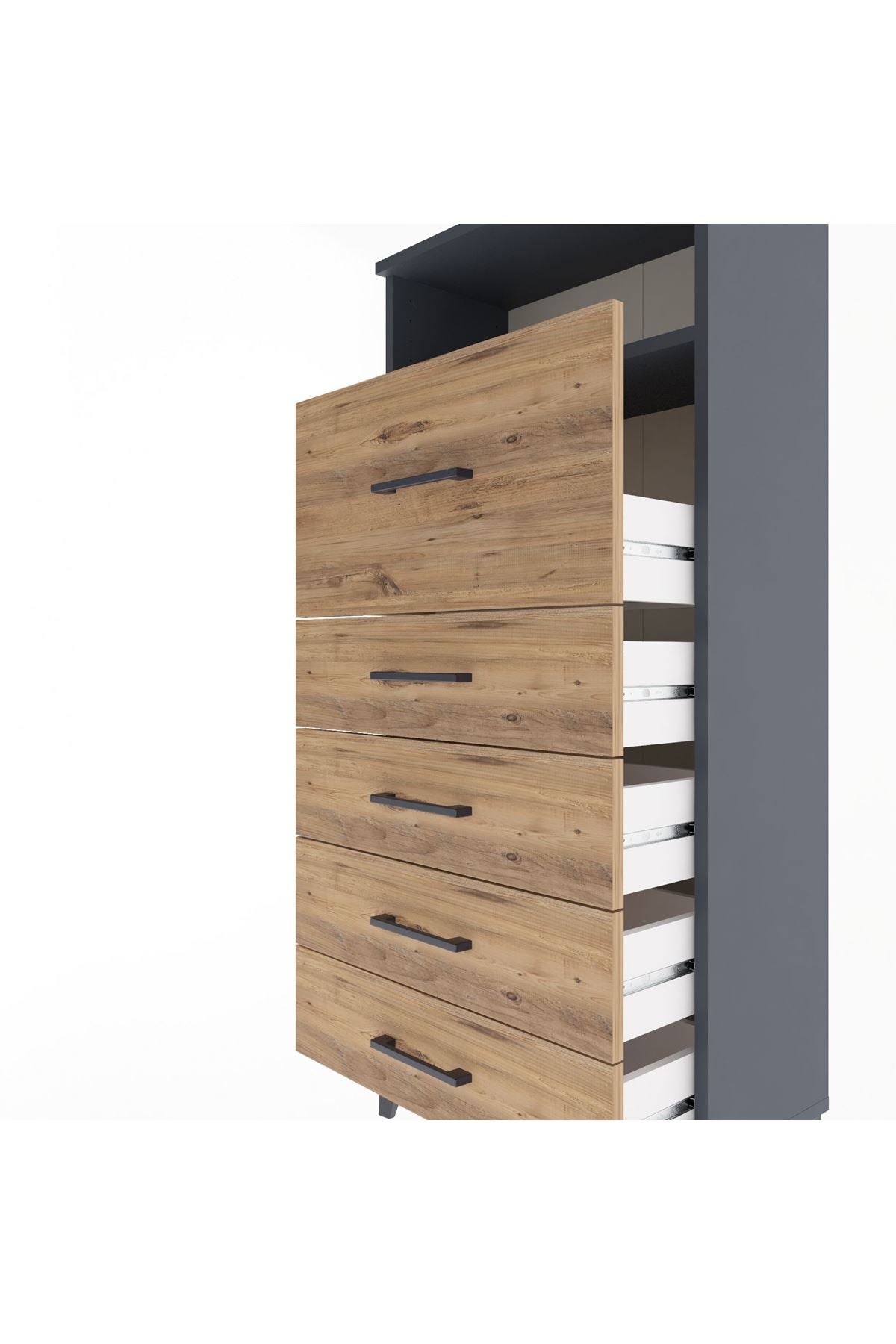 Arges Dolap Tek Raflı 5 Çekmeceli 60x30x134 - S17M020V6A