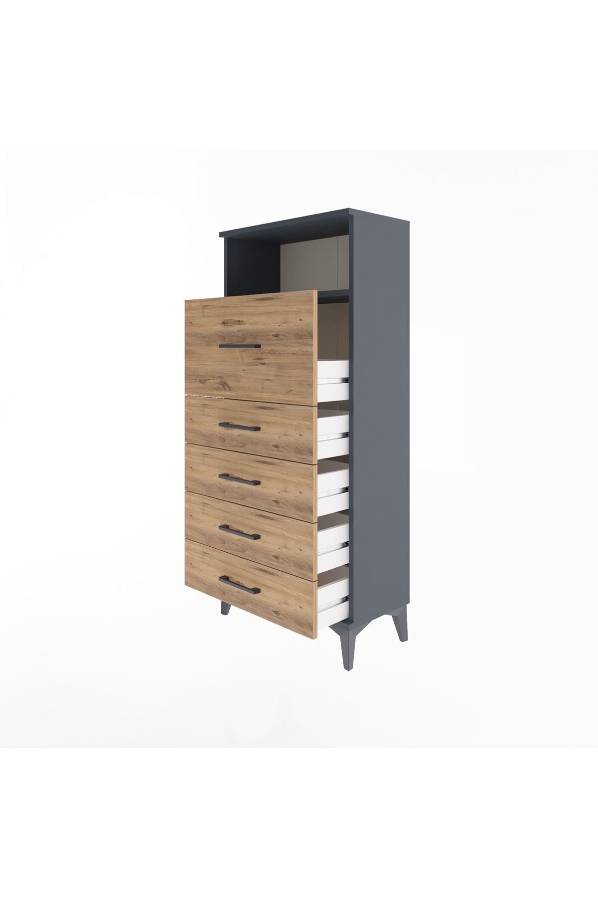 Arges Dolap Tek Raflı 5 Çekmeceli 60x30x134 - S17M020V6A