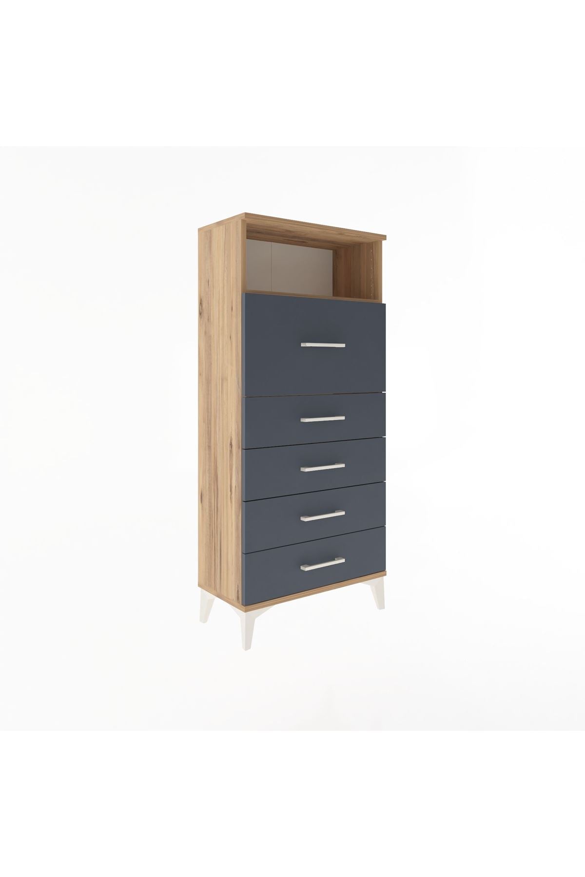 Arges Dolap Tek Raflı 5 Çekmeceli 60x30x134 - S17M020V8A