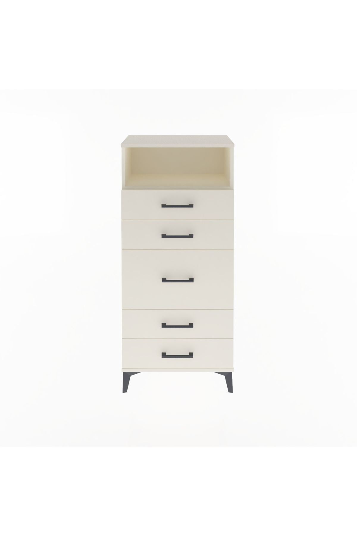 Arges Dolap Tek Raflı 5 Çekmeceli 60x30x134 - S17M021V1A