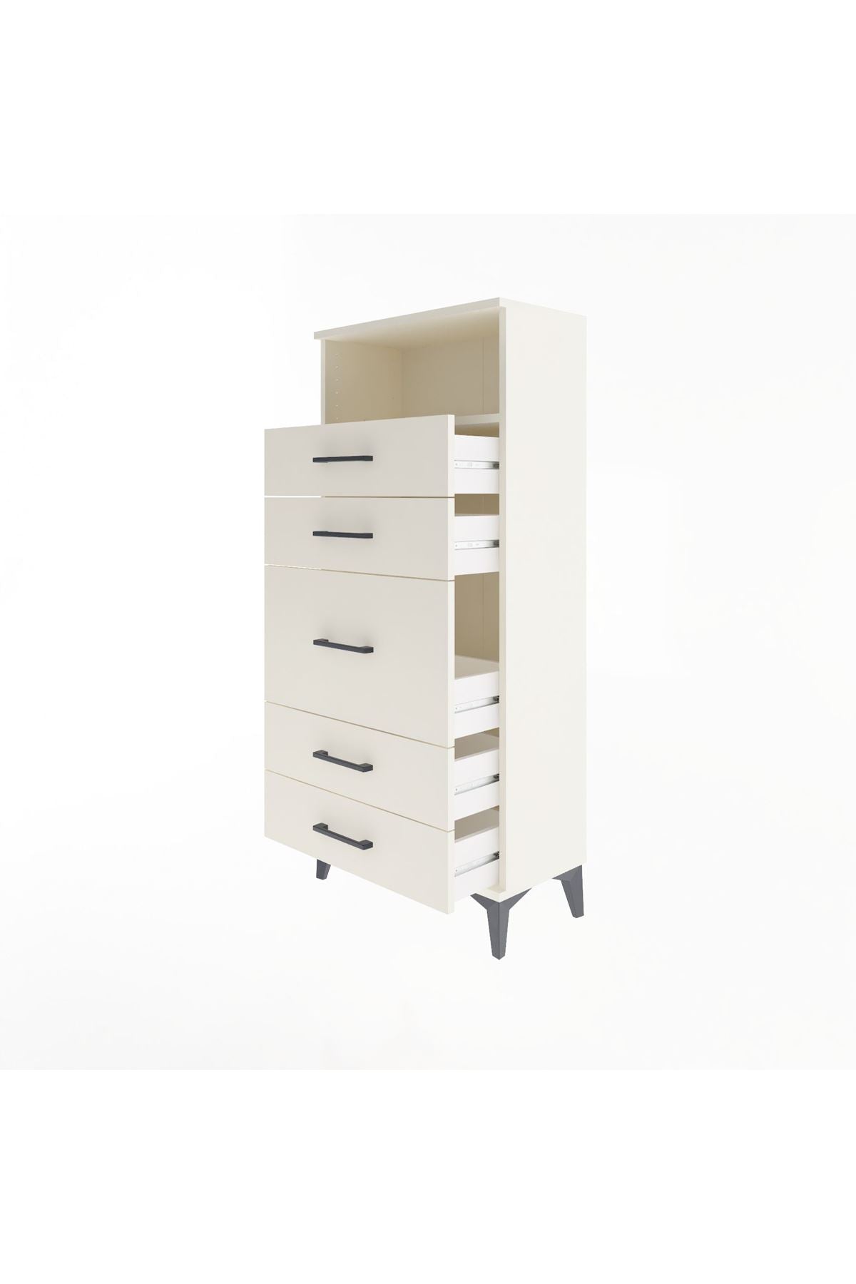 Arges Dolap Tek Raflı 5 Çekmeceli 60x30x134 - S17M021V1A