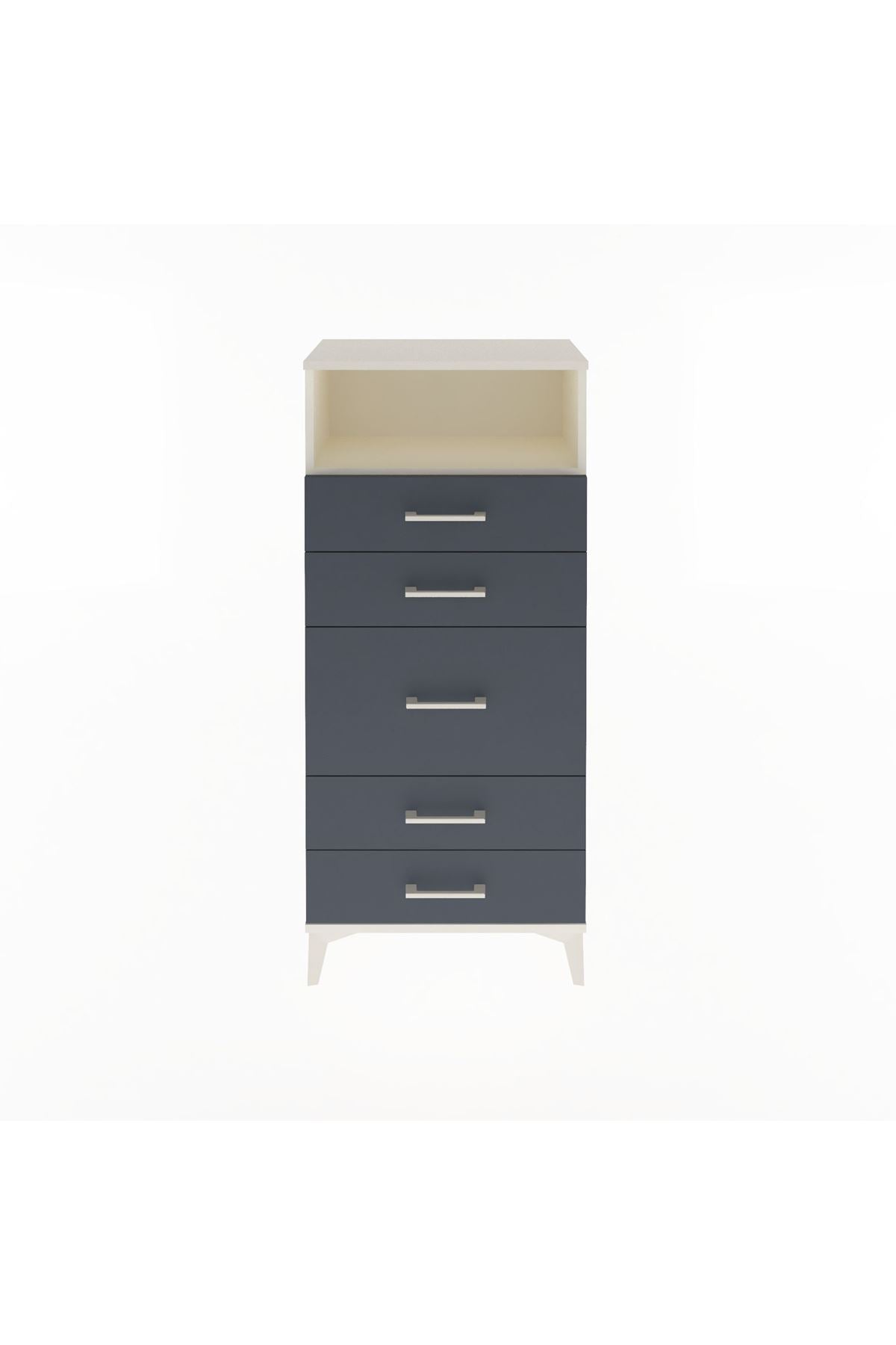 Arges Dolap Tek Raflı 5 Çekmeceli 60x30x134 - S17M021V2A