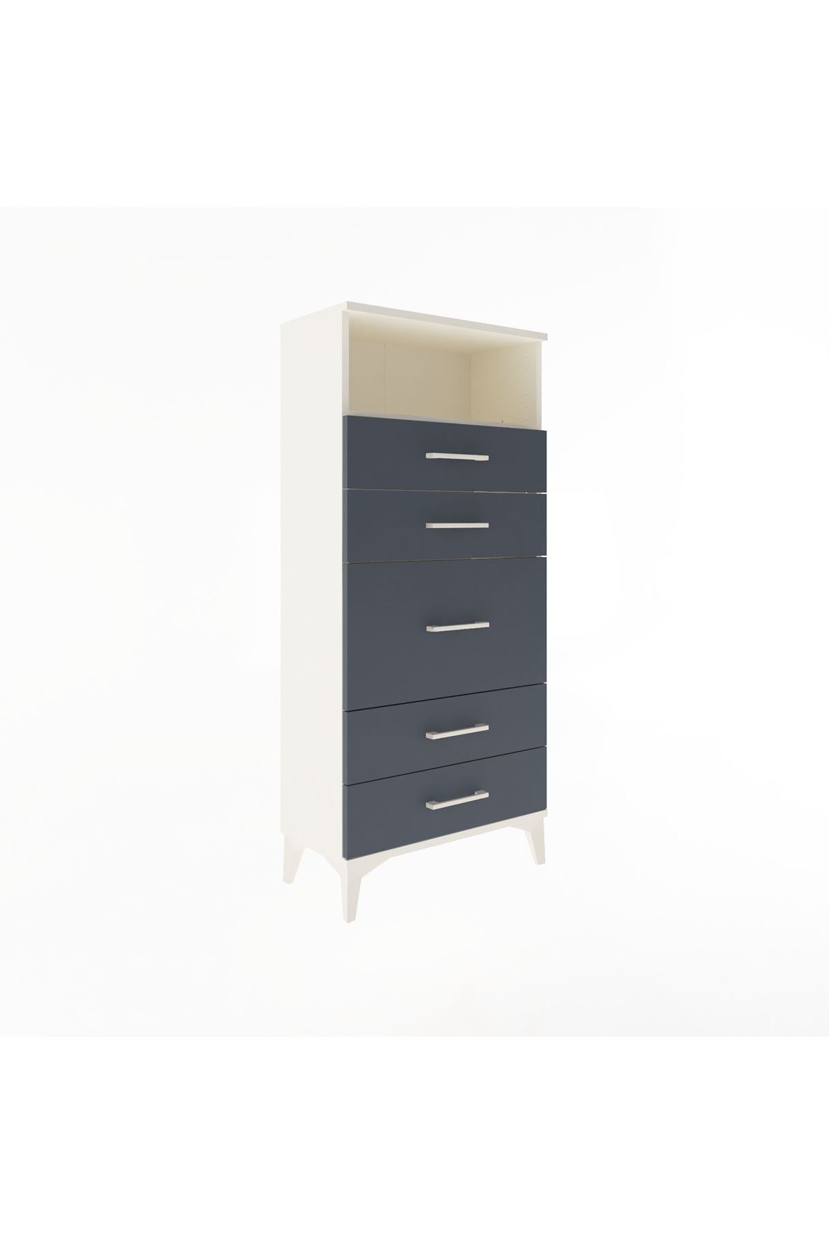 Arges Dolap Tek Raflı 5 Çekmeceli 60x30x134 - S17M021V2A