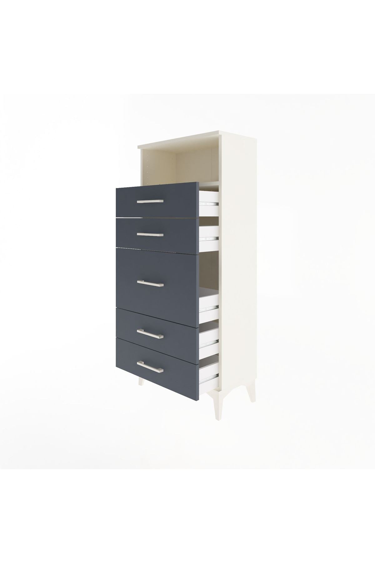 Arges Dolap Tek Raflı 5 Çekmeceli 60x30x134 - S17M021V2A
