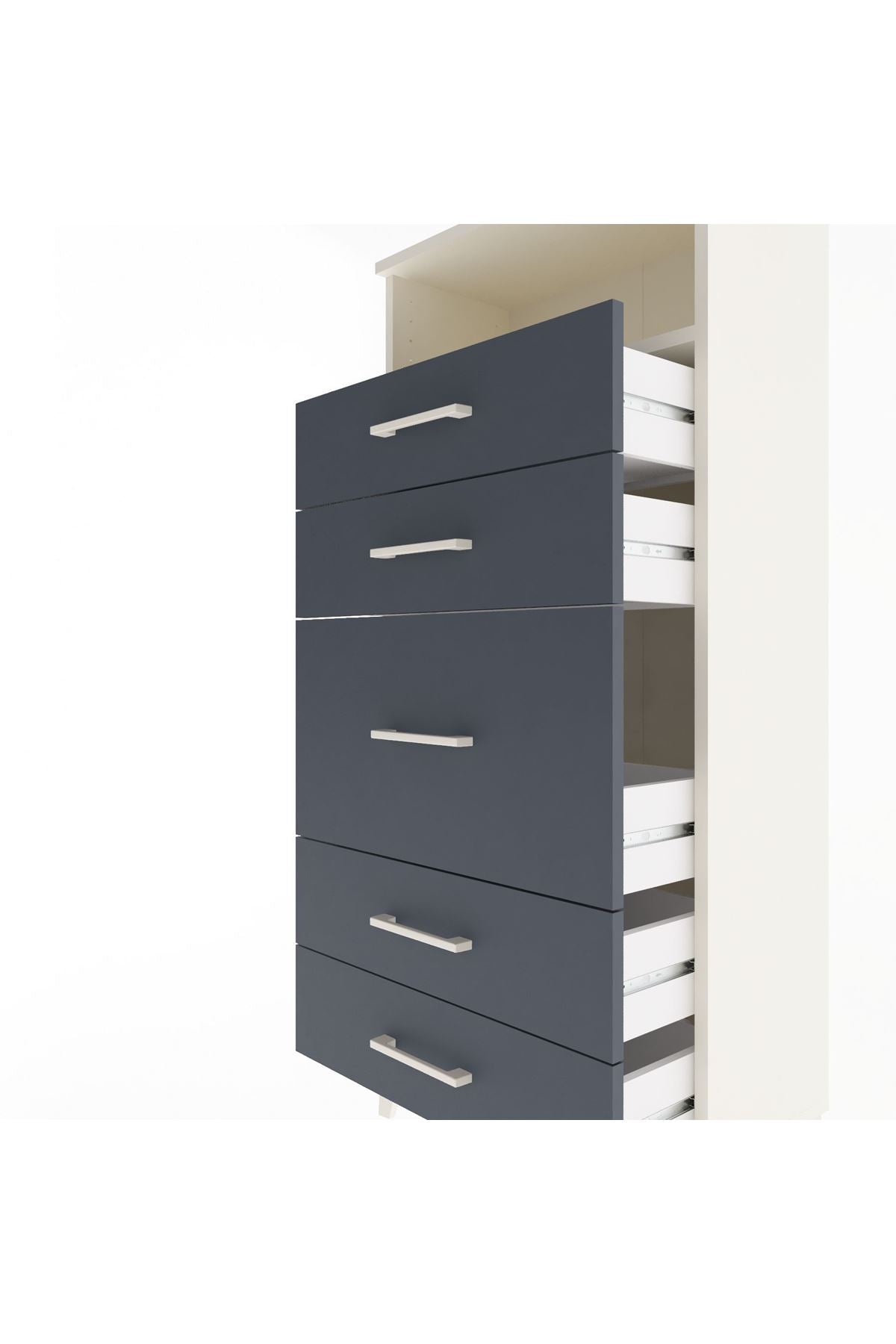 Arges Dolap Tek Raflı 5 Çekmeceli 60x30x134 - S17M021V2A