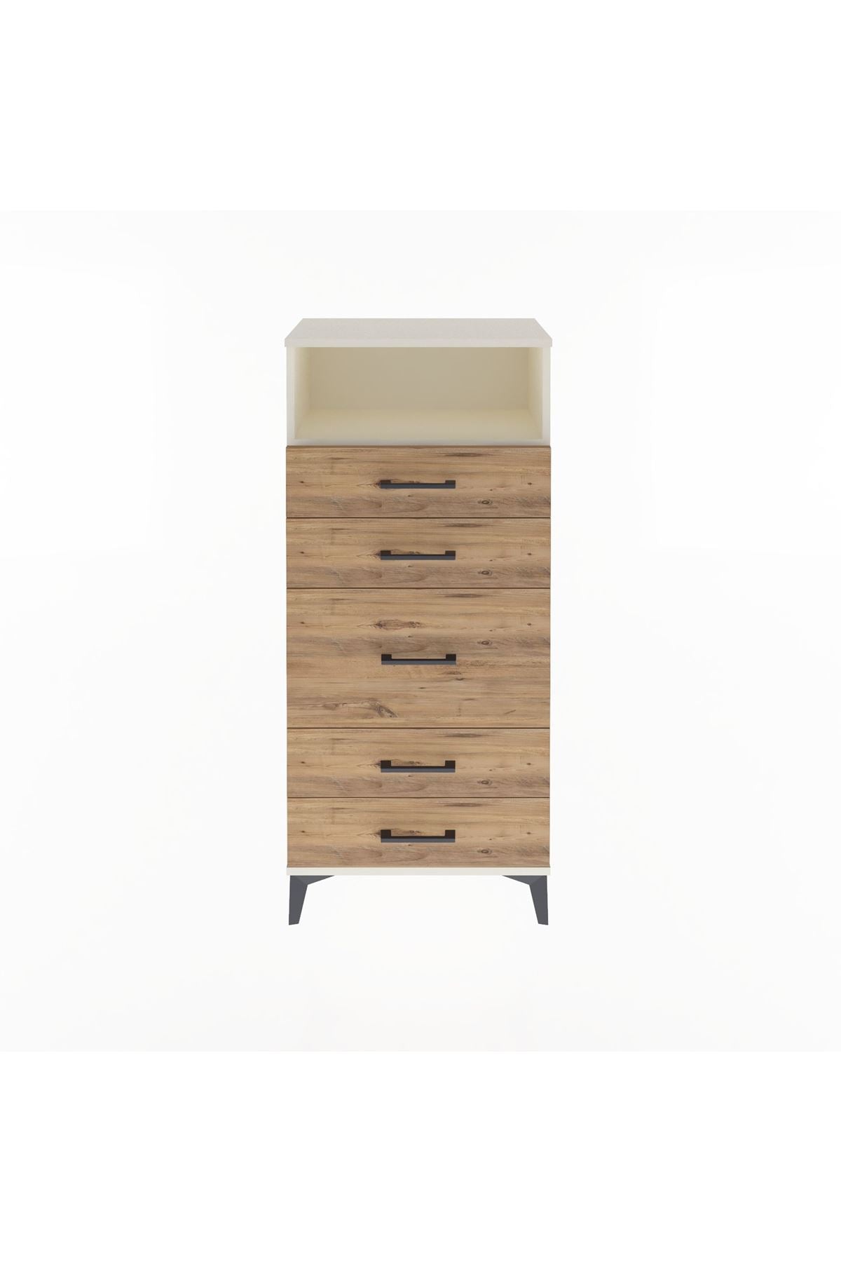 Arges Dolap Tek Raflı 5 Çekmeceli 60x30x134 - S17M021V3A