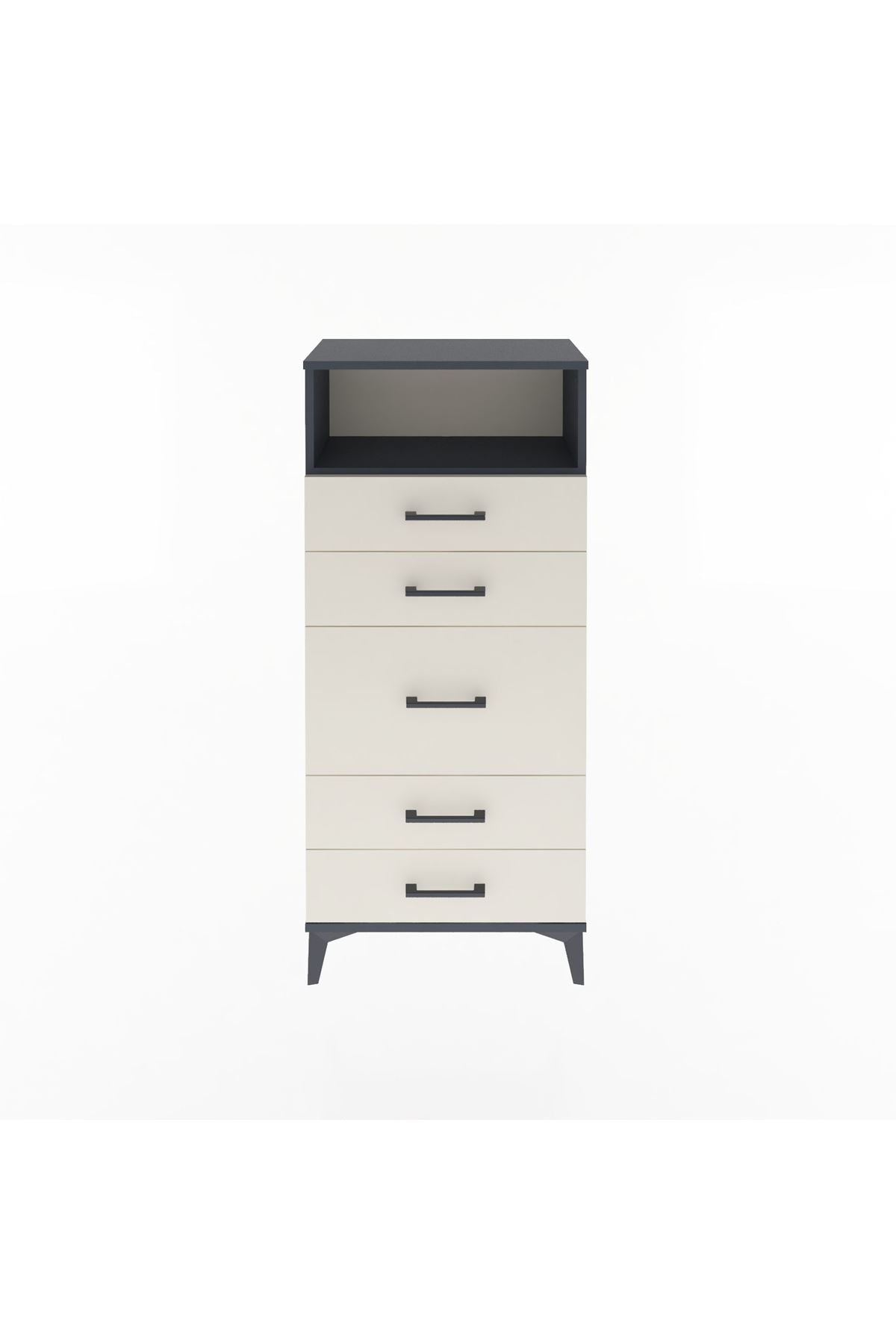 Arges Dolap Tek Raflı 5 Çekmeceli 60x30x134 - S17M021V4A