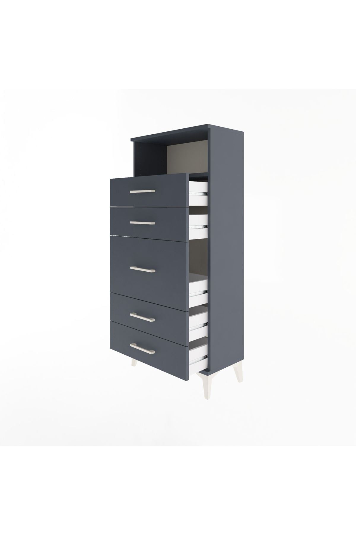 Arges Dolap Tek Raflı 5 Çekmeceli 60x30x134 - S17M021V5A