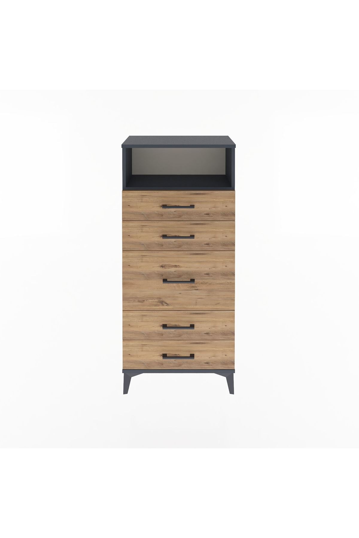 Arges Dolap Tek Raflı 5 Çekmeceli 60x30x134 - S17M021V6A