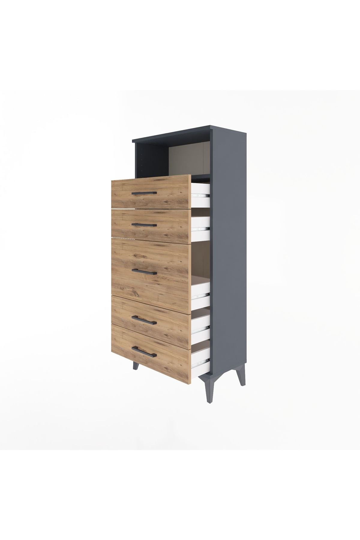 Arges Dolap Tek Raflı 5 Çekmeceli 60x30x134 - S17M021V6A