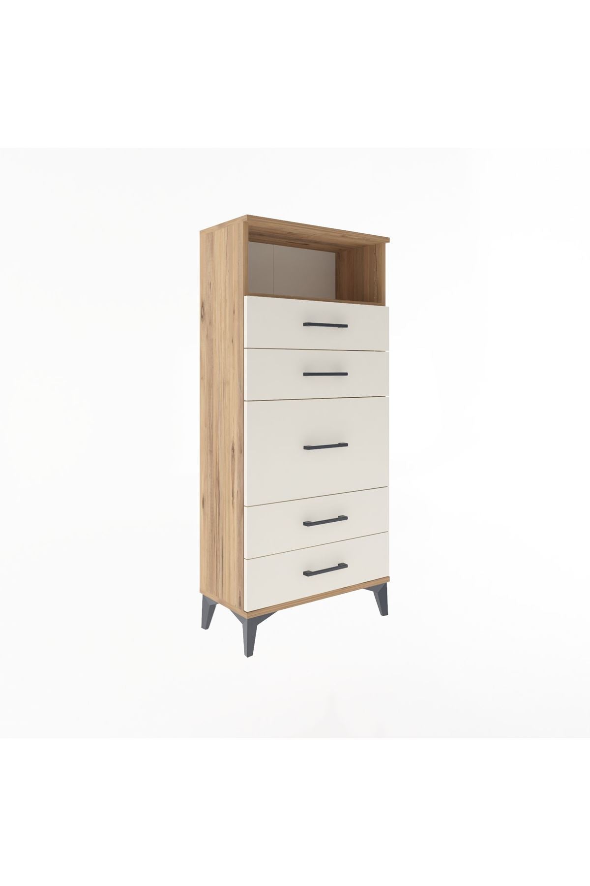 Arges Dolap Tek Raflı 5 Çekmeceli 60x30x134 - S17M021V7A