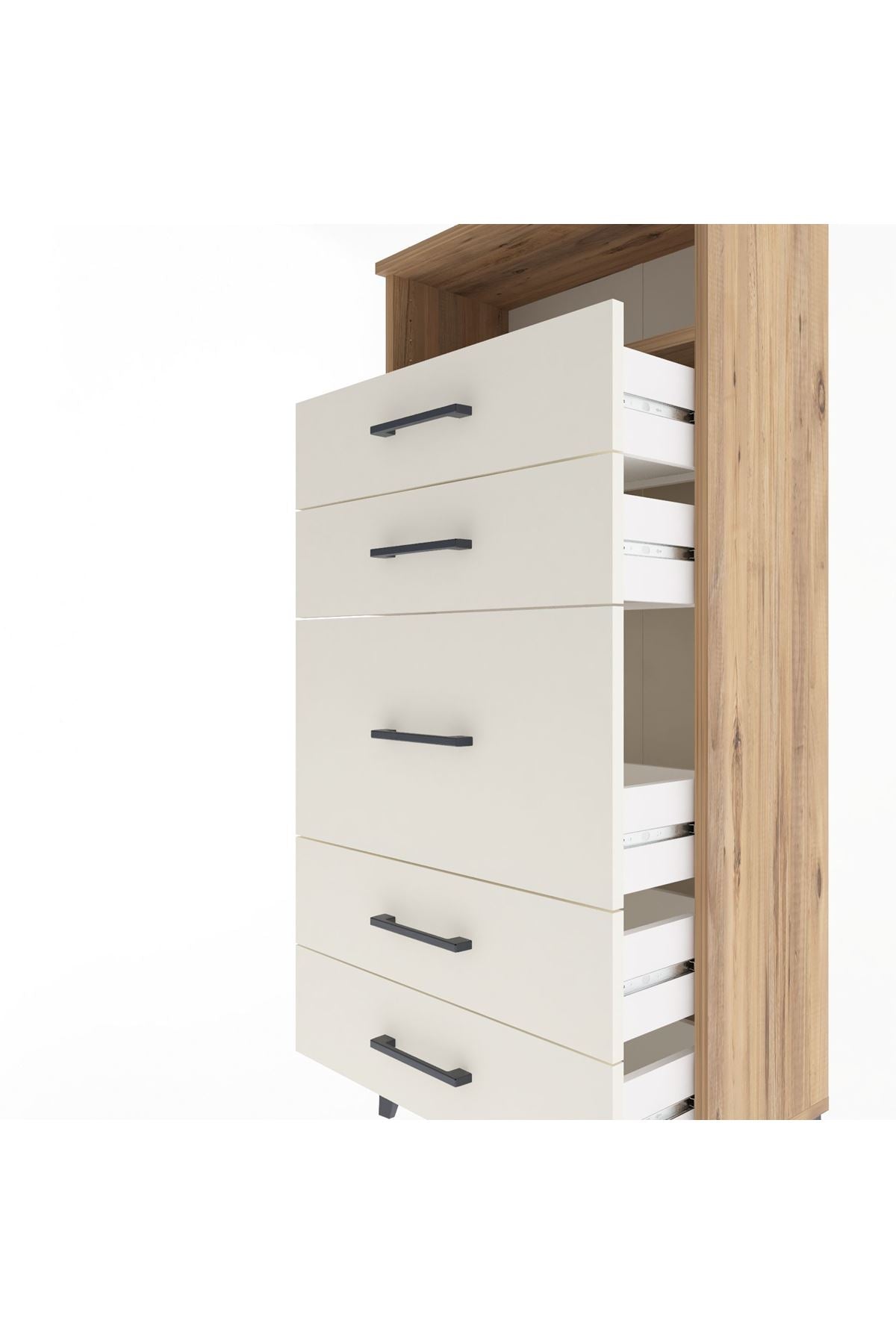 Arges Dolap Tek Raflı 5 Çekmeceli 60x30x134 - S17M021V7A