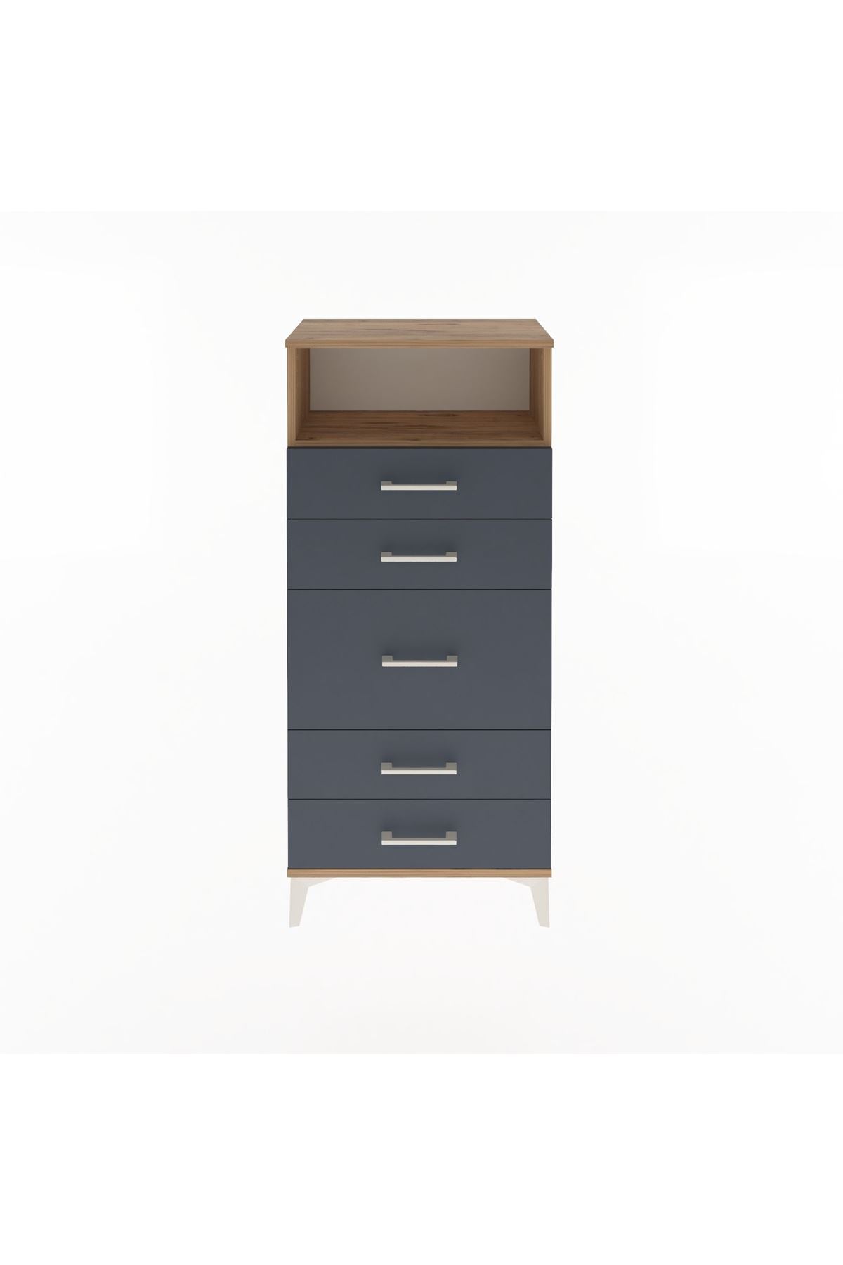 Arges Dolap Tek Raflı 5 Çekmeceli 60x30x134 - S17M021V8A