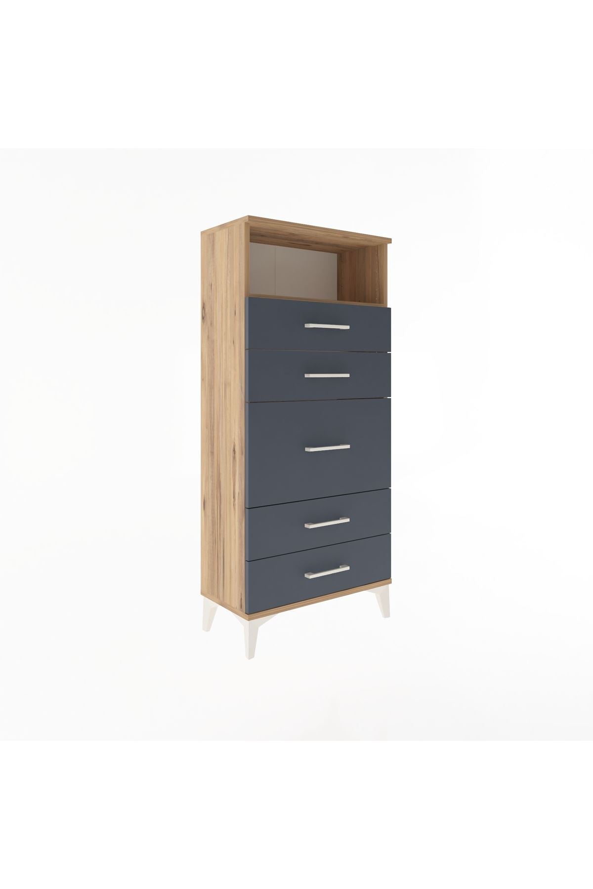 Arges Dolap Tek Raflı 5 Çekmeceli 60x30x134 - S17M021V8A