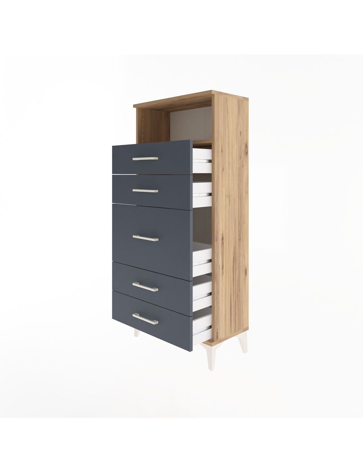 Arges Dolap Tek Raflı 5 Çekmeceli 60x30x134 - S17M021V8A