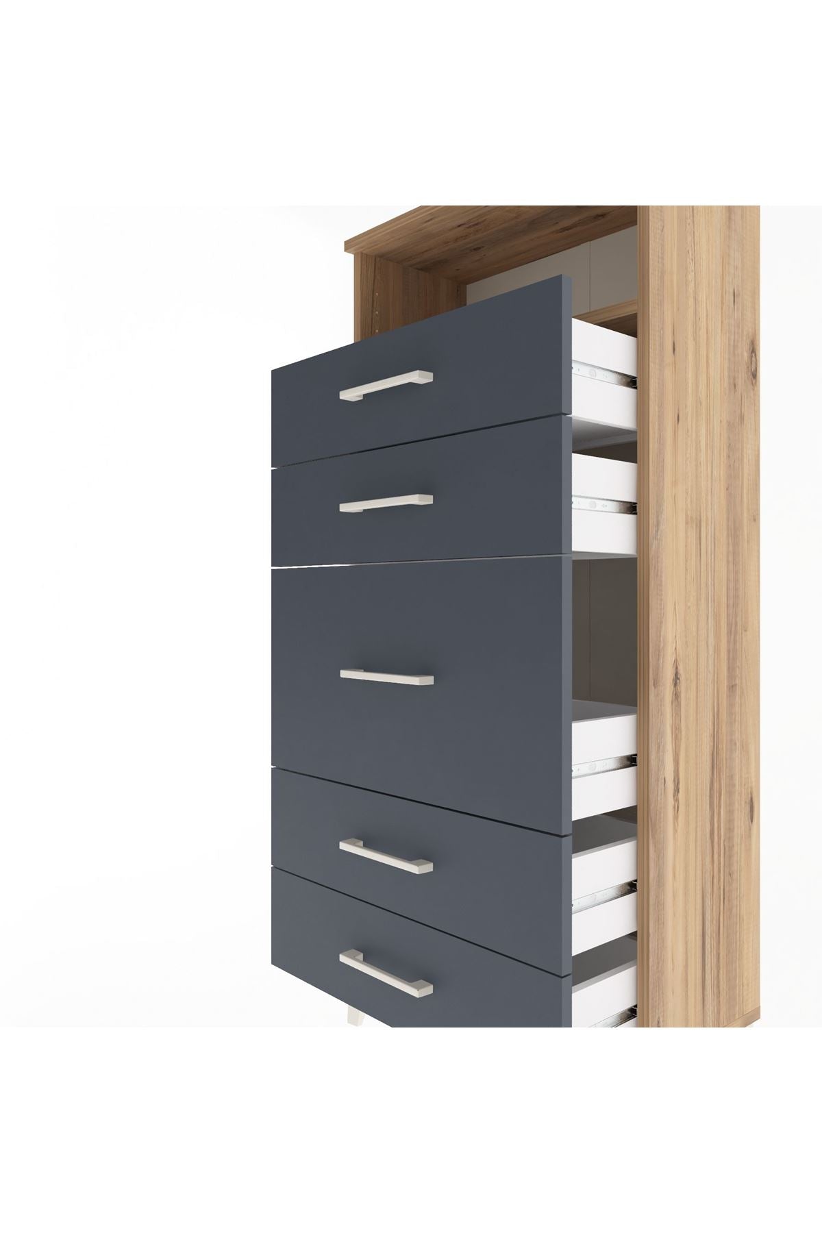 Arges Dolap Tek Raflı 5 Çekmeceli 60x30x134 - S17M021V8A