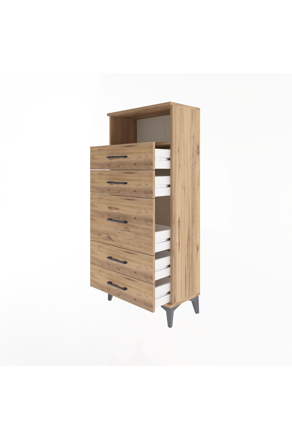 Arges Dolap Tek Raflı 5 Çekmeceli 60x30x134 - S17M021V9A