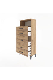 Arges Dolap Tek Raflı 5 Çekmeceli 60x30x134 - S17M021V9A