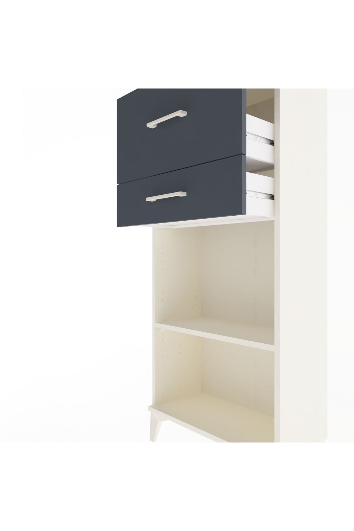 Arges Dolap Tek Raflı 2 Çekmeceli 60x30x134 - S17M023V2A