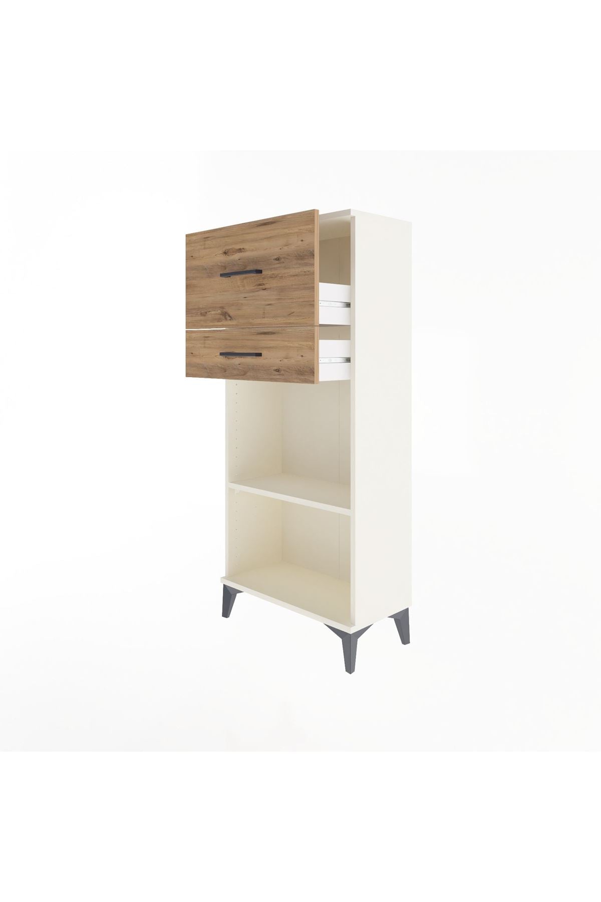 Arges Dolap Tek Raflı 2 Çekmeceli 60x30x134 - S17M023V3A