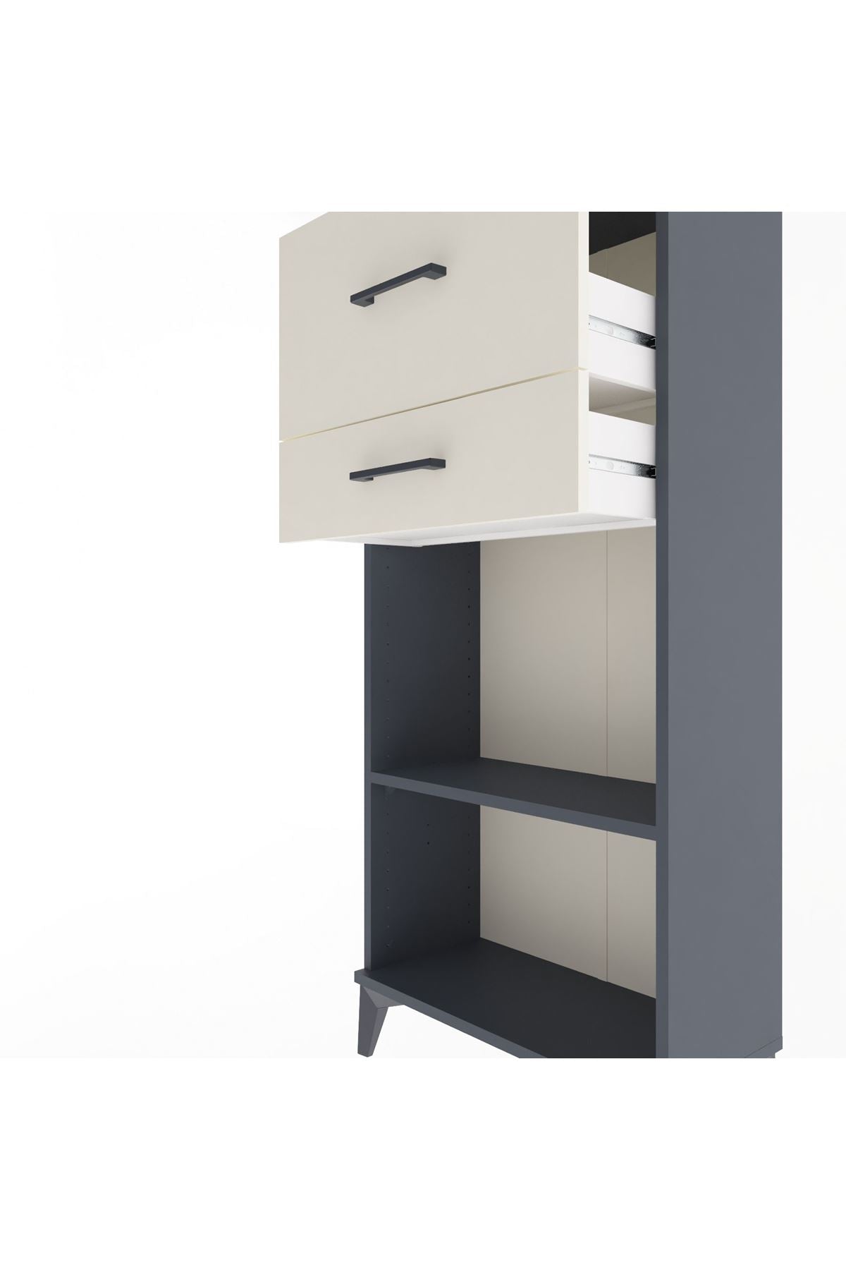 Arges Dolap Tek Raflı 2 Çekmeceli 60x30x134 - S17M023V4A