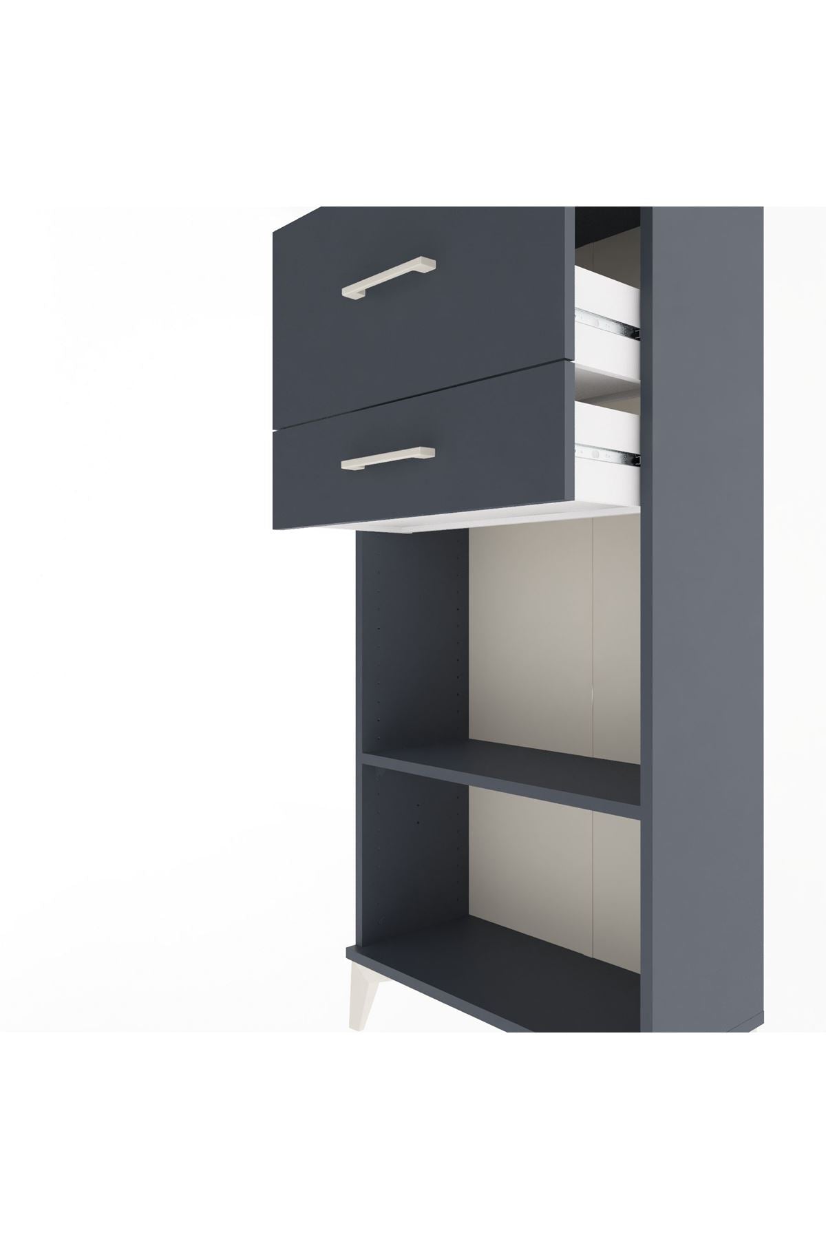 Arges Dolap Tek Raflı 2 Çekmeceli 60x30x134 - S17M023V5A