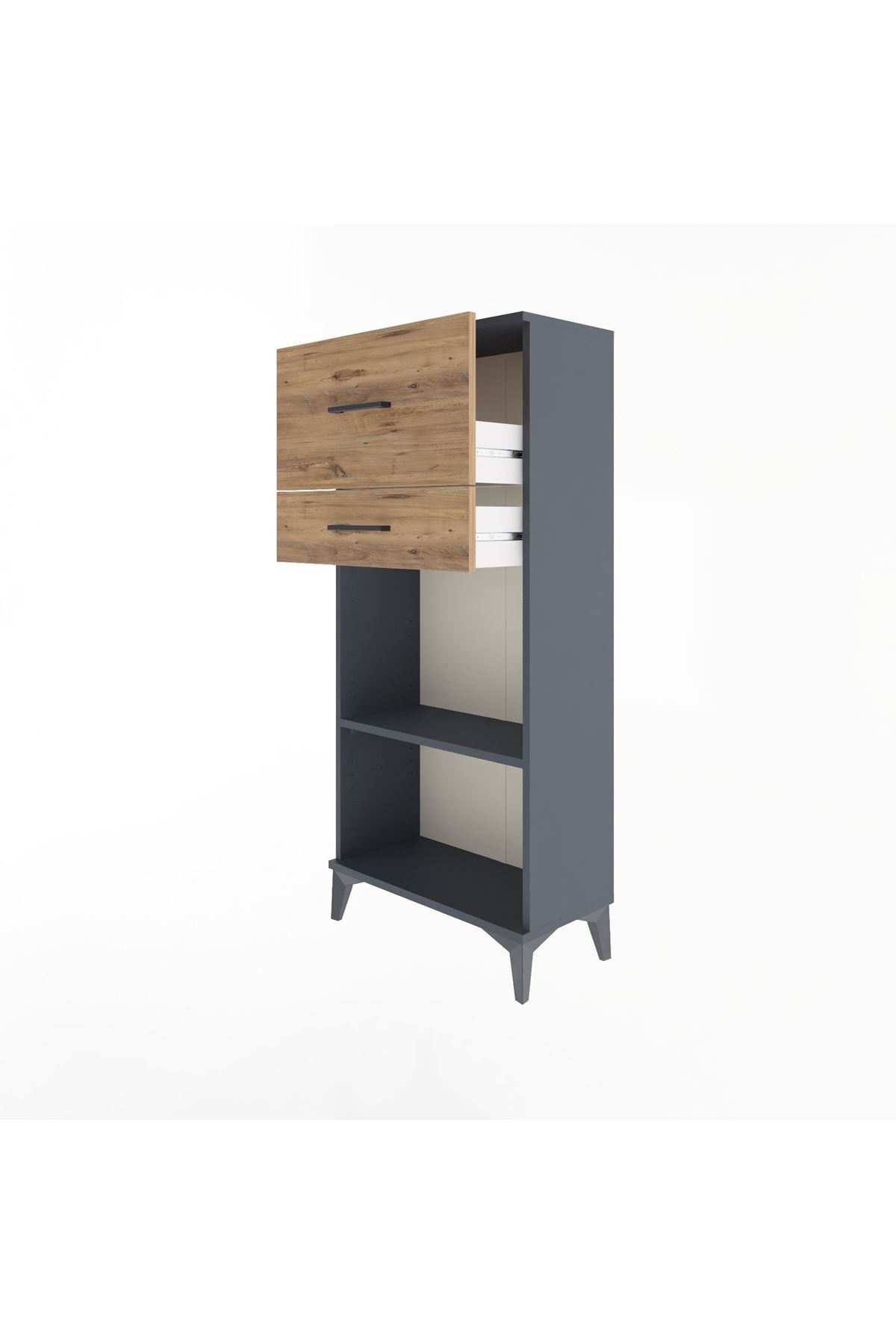 Arges Dolap Tek Raflı 2 Çekmeceli 60x30x134 - S17M023V6A