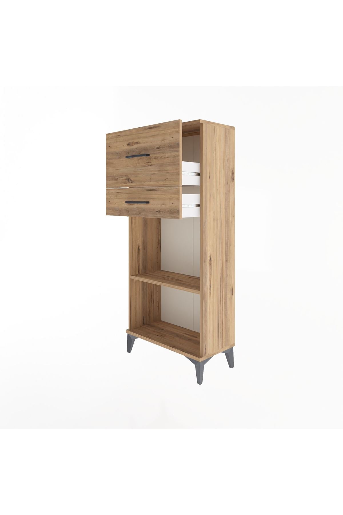 Arges Dolap Tek Raflı 2 Çekmeceli 60x30x134 - S17M023V9A