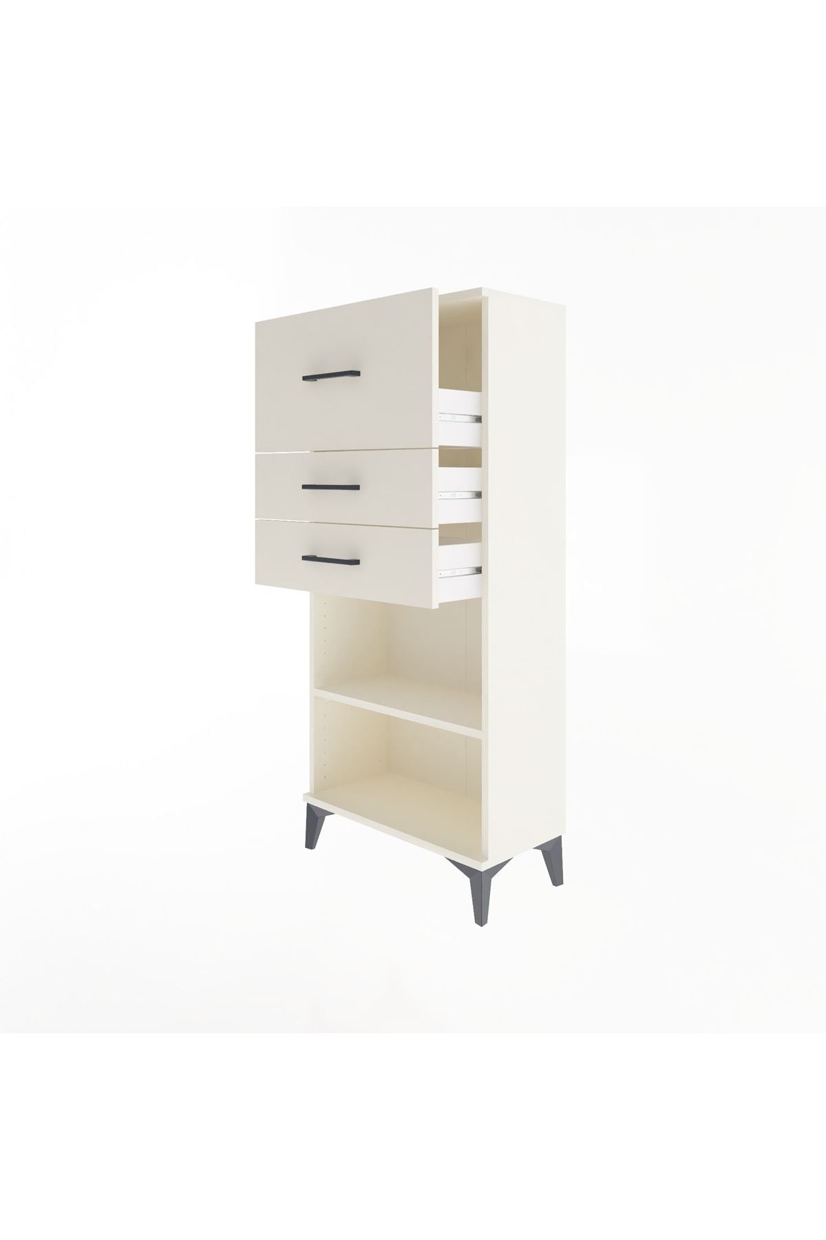 Arges Dolap Tek Raflı 3 Çekmeceli 60x30x134 - S17M024V1A