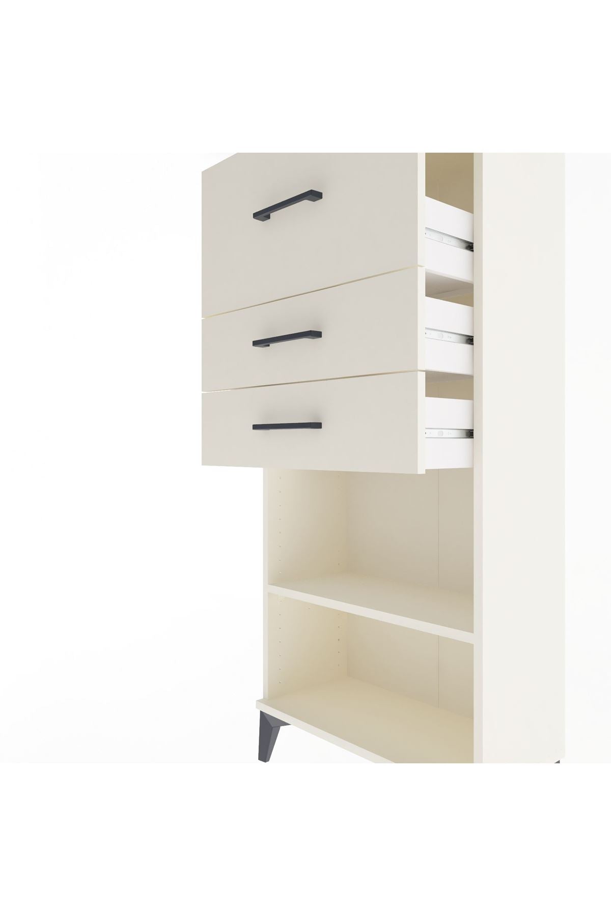 Arges Dolap Tek Raflı 3 Çekmeceli 60x30x134 - S17M024V1A