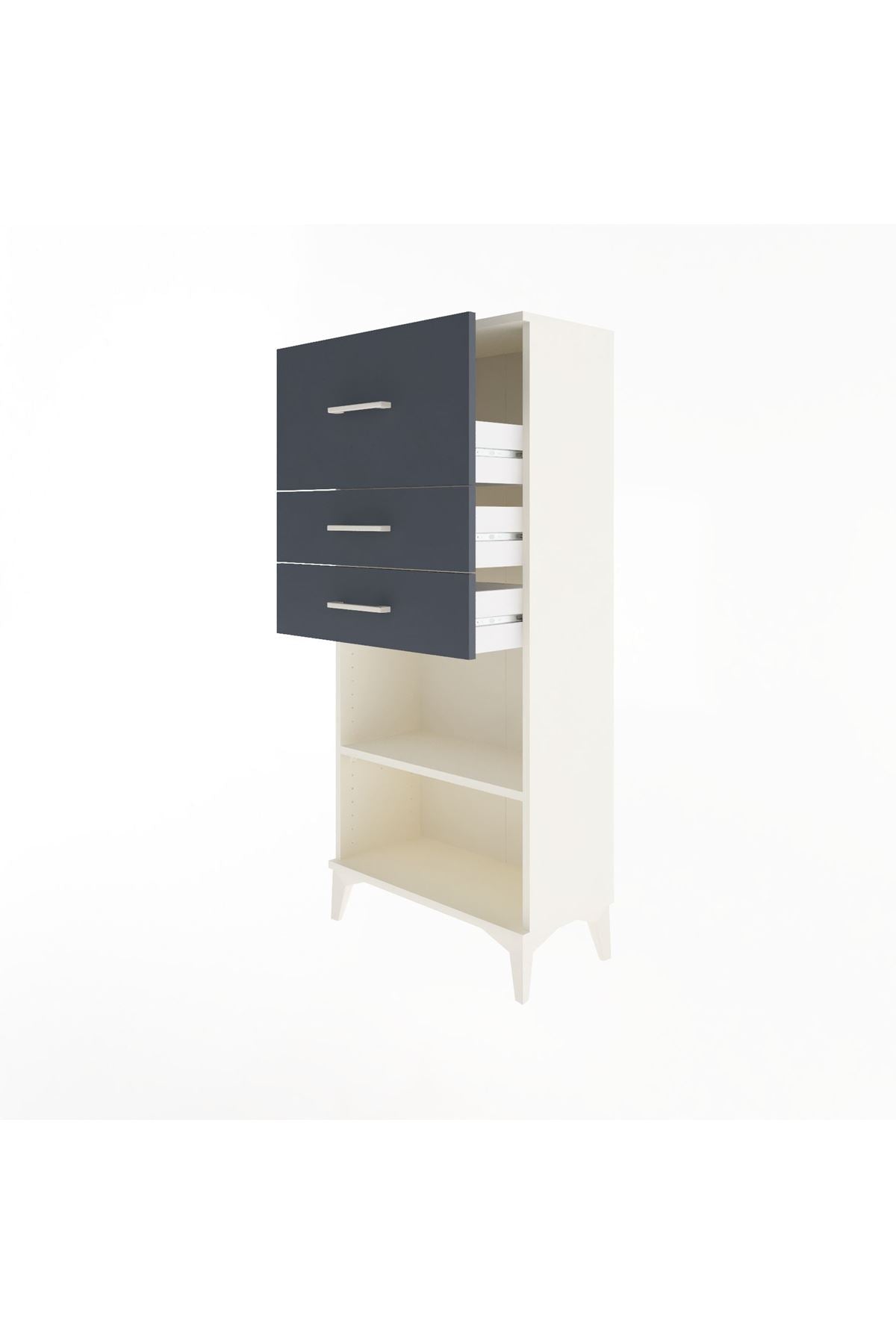 Arges Dolap Tek Raflı 3 Çekmeceli 60x30x134 - S17M024V2A