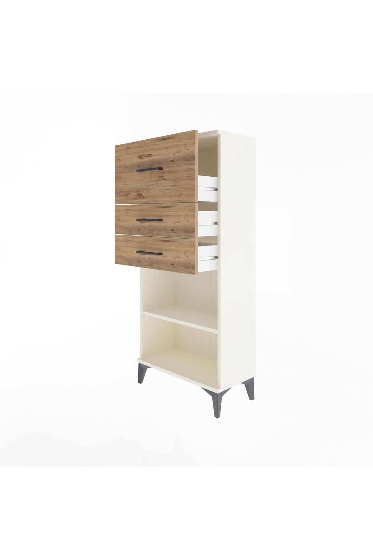 Arges Dolap Tek Raflı 3 Çekmeceli 60x30x134 - S17M024V3A