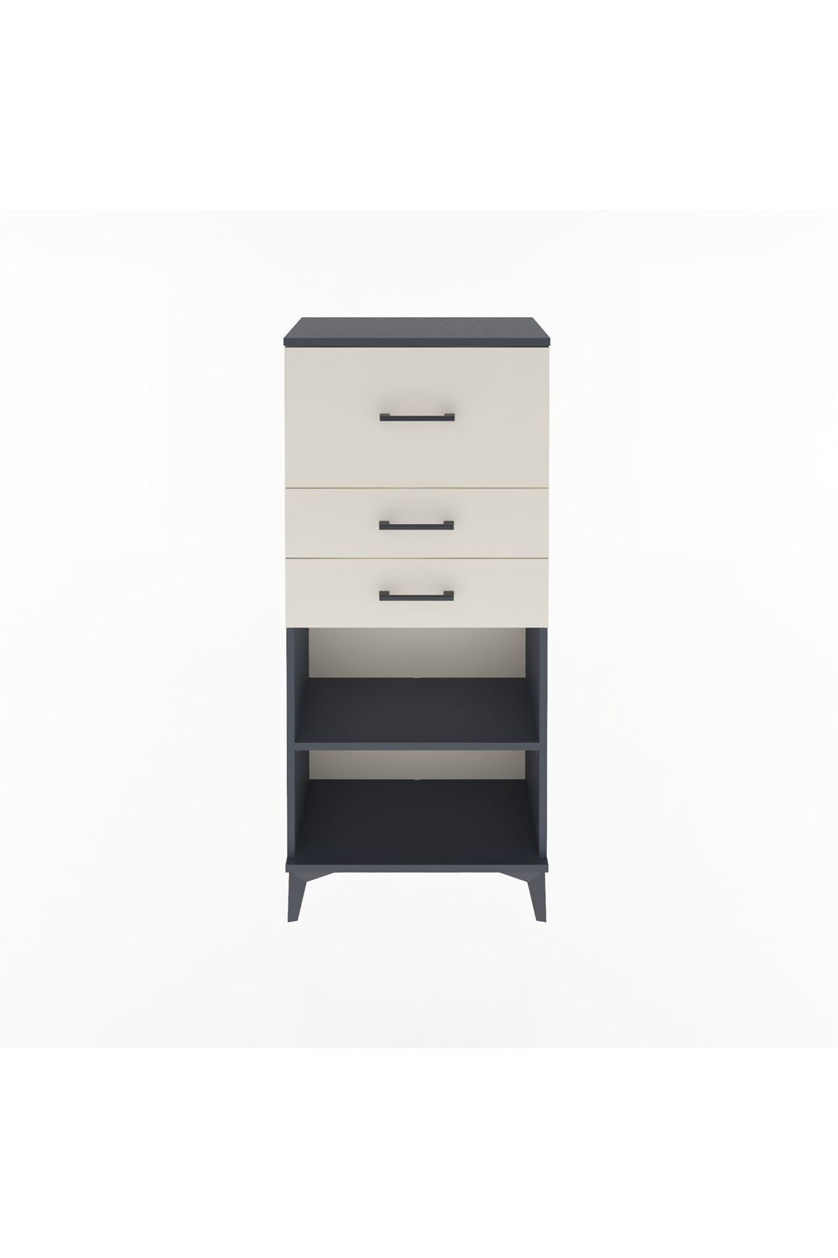 Arges Dolap Tek Raflı 3 Çekmeceli 60x30x134 - S17M024V4A