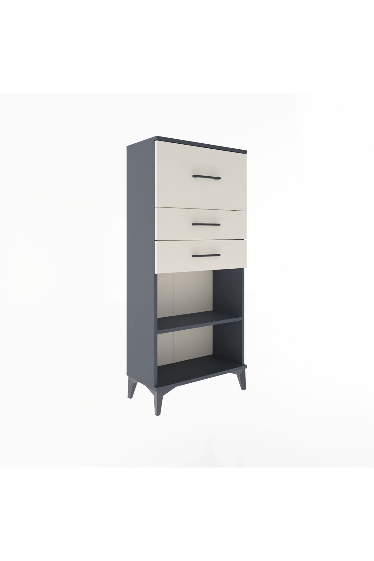 Arges Dolap Tek Raflı 3 Çekmeceli 60x30x134 - S17M024V4A