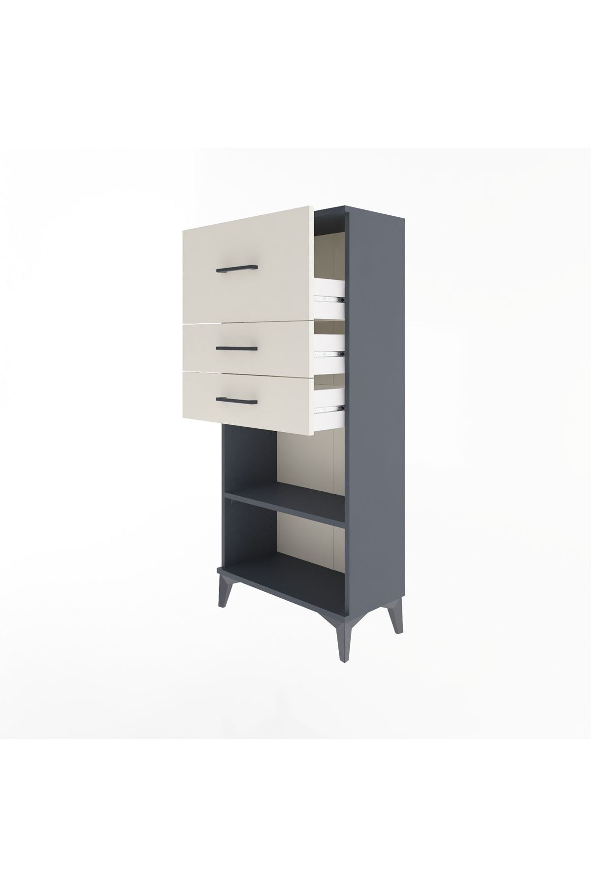 Arges Dolap Tek Raflı 3 Çekmeceli 60x30x134 - S17M024V4A