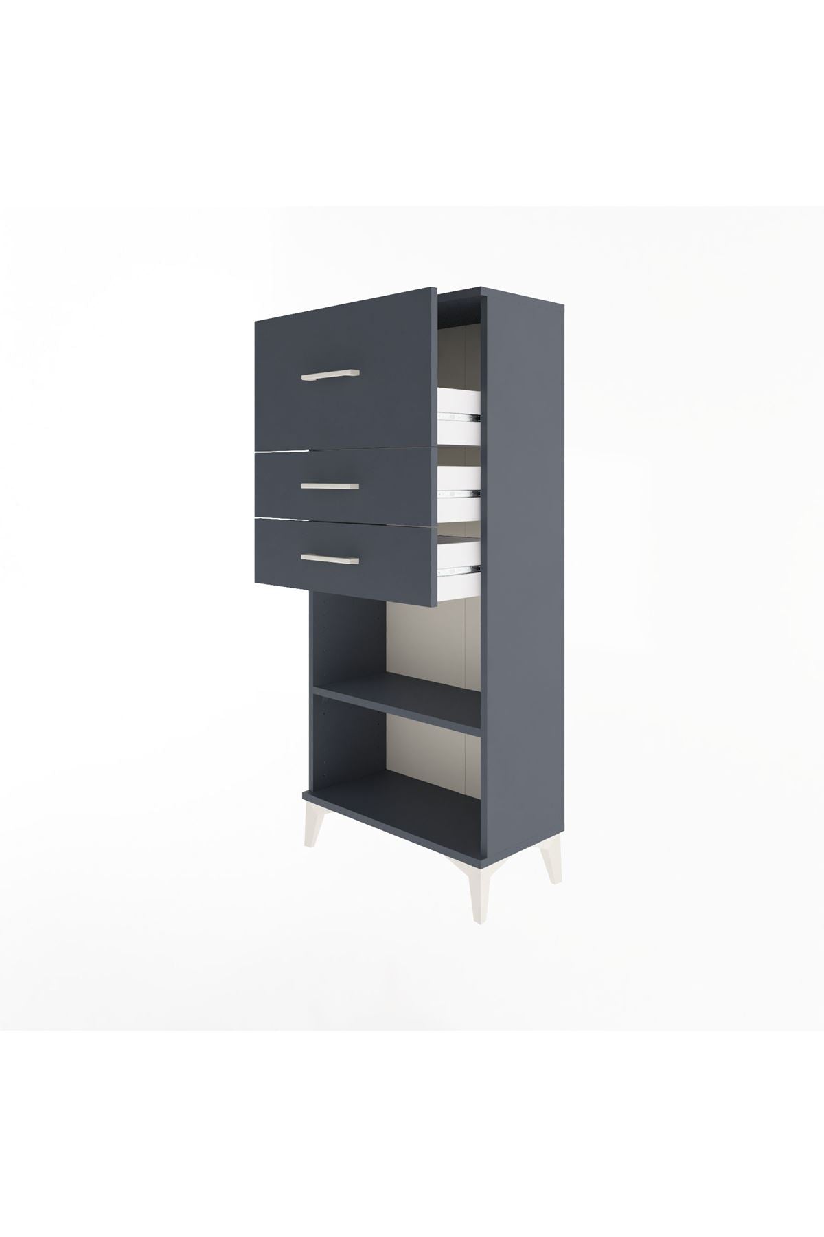 Arges Dolap Tek Raflı 3 Çekmeceli 60x30x134 - S17M024V5A