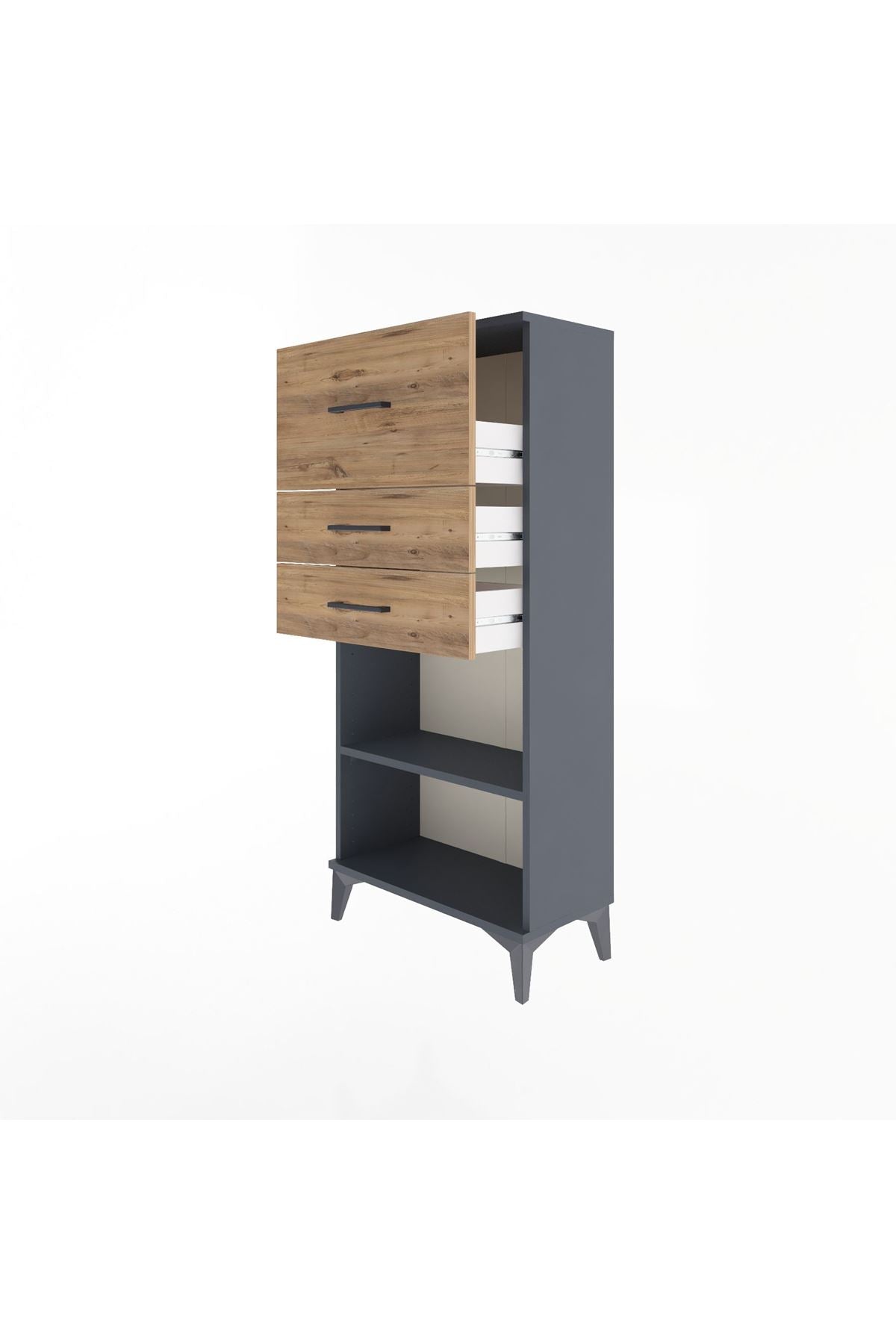 Arges Dolap Tek Raflı 3 Çekmeceli 60x30x134 - S17M024V6A