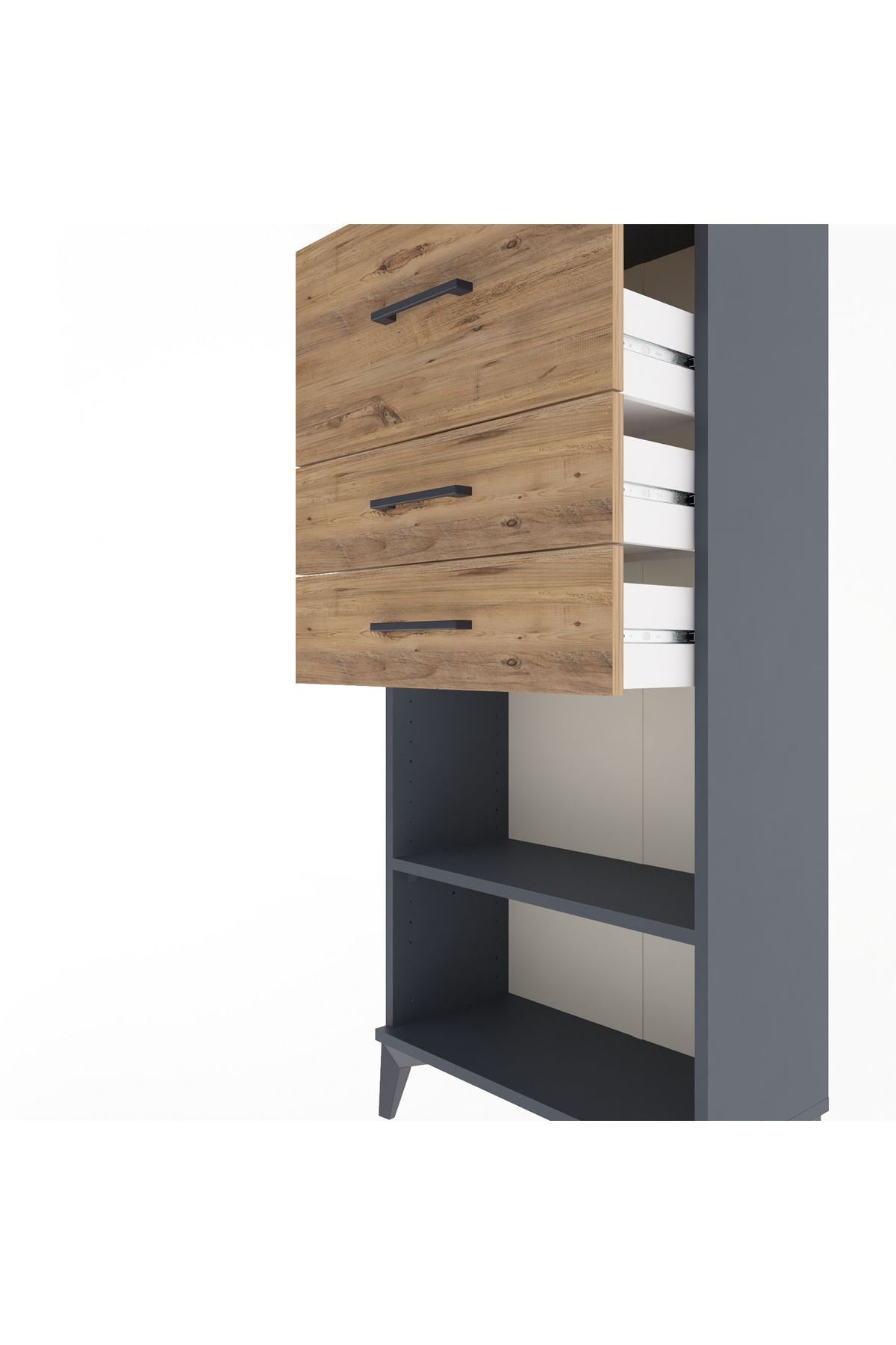 Arges Dolap Tek Raflı 3 Çekmeceli 60x30x134 - S17M024V6A