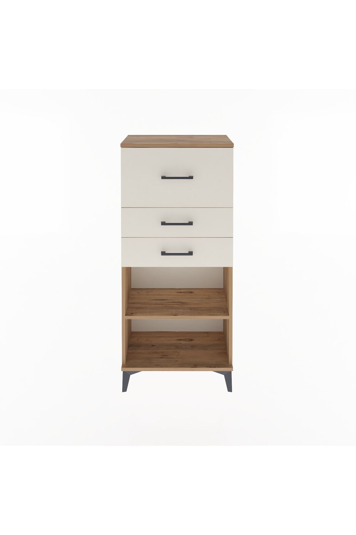 Arges Dolap Tek Raflı 3 Çekmeceli 60x30x134 - S17M024V7A