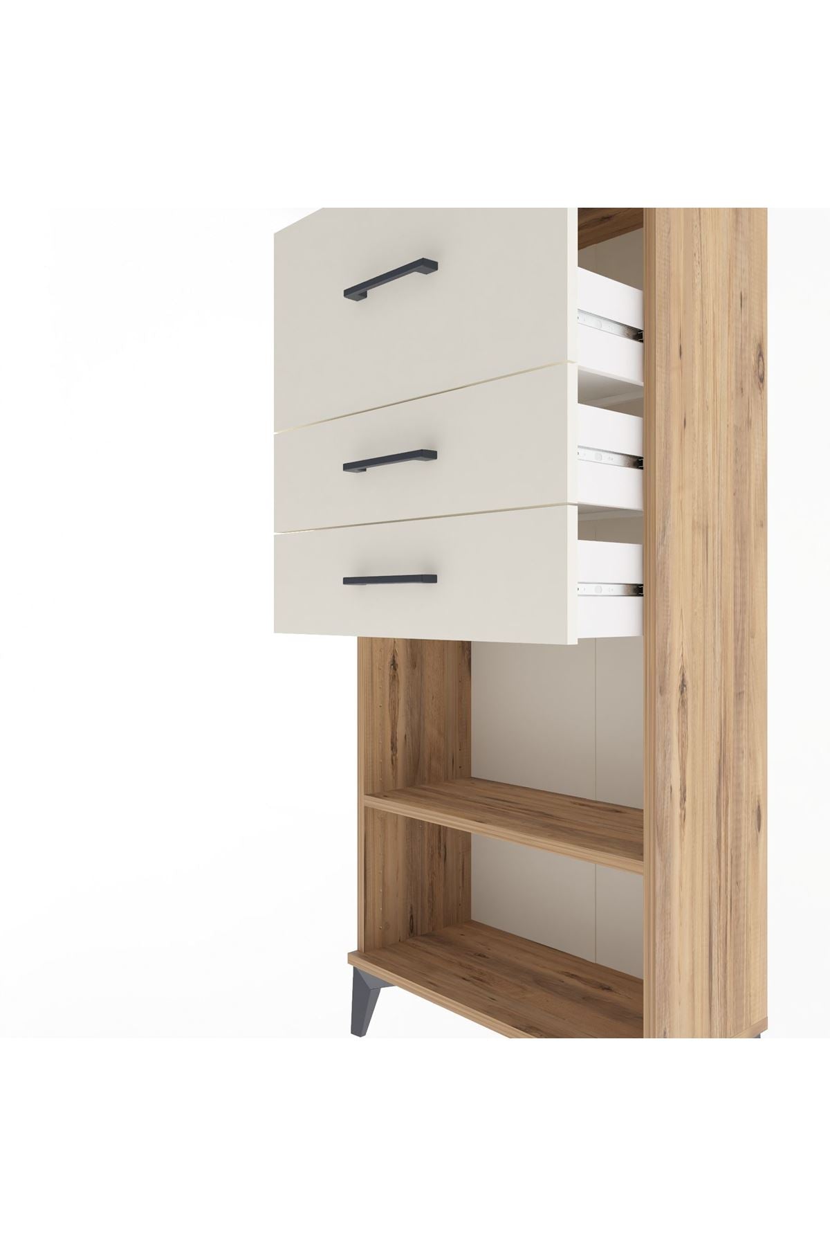 Arges Dolap Tek Raflı 3 Çekmeceli 60x30x134 - S17M024V7A