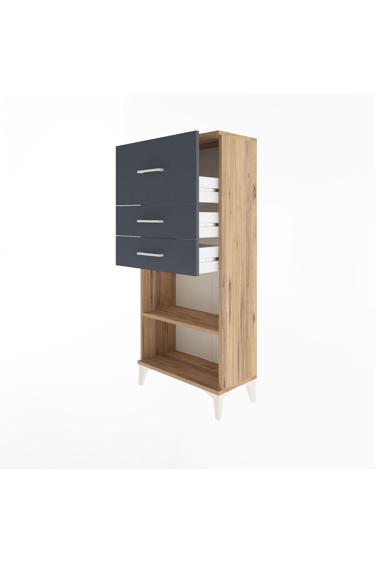 Arges Dolap Tek Raflı 3 Çekmeceli 60x30x134 - S17M024V8A