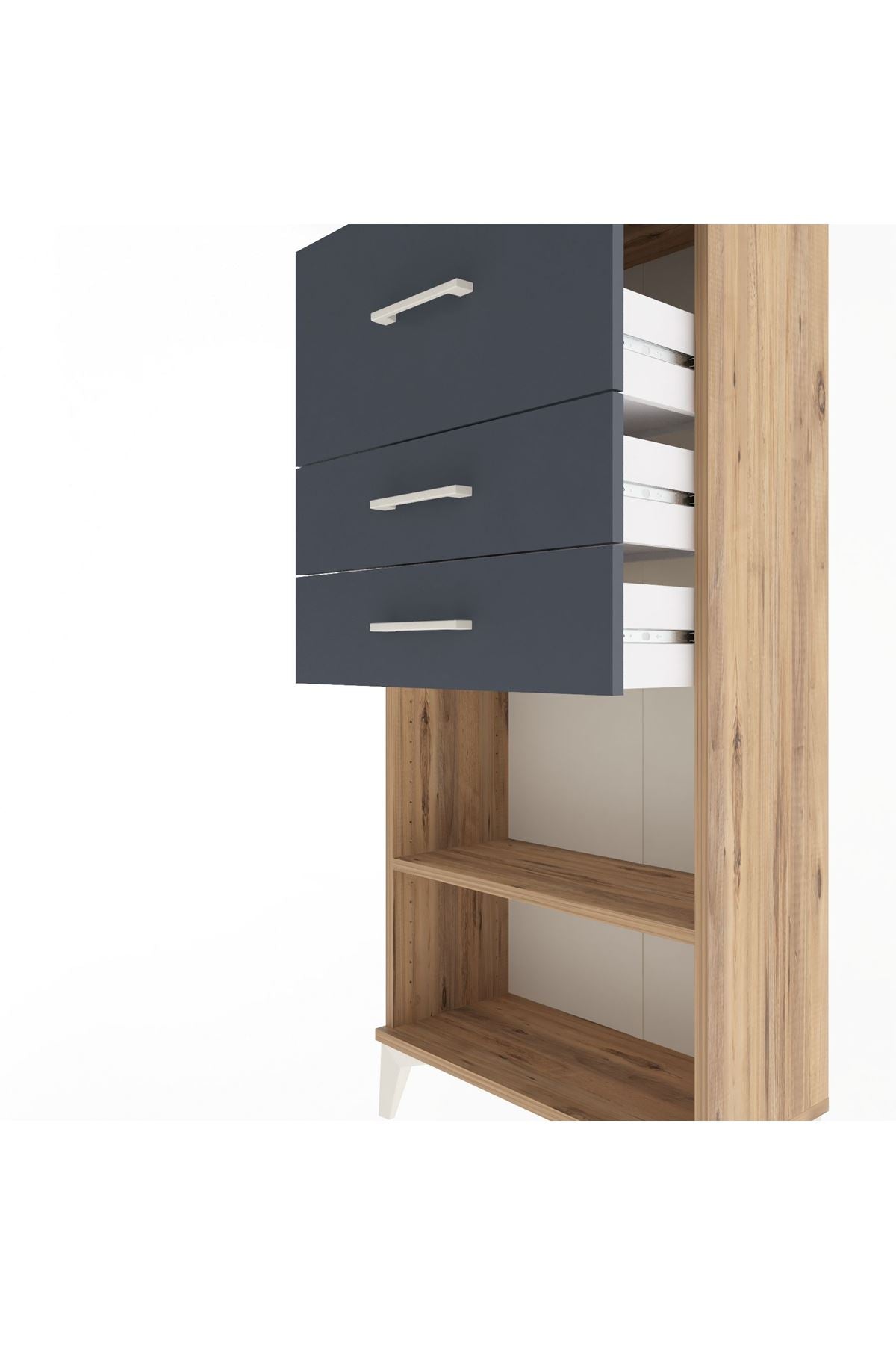 Arges Dolap Tek Raflı 3 Çekmeceli 60x30x134 - S17M024V8A