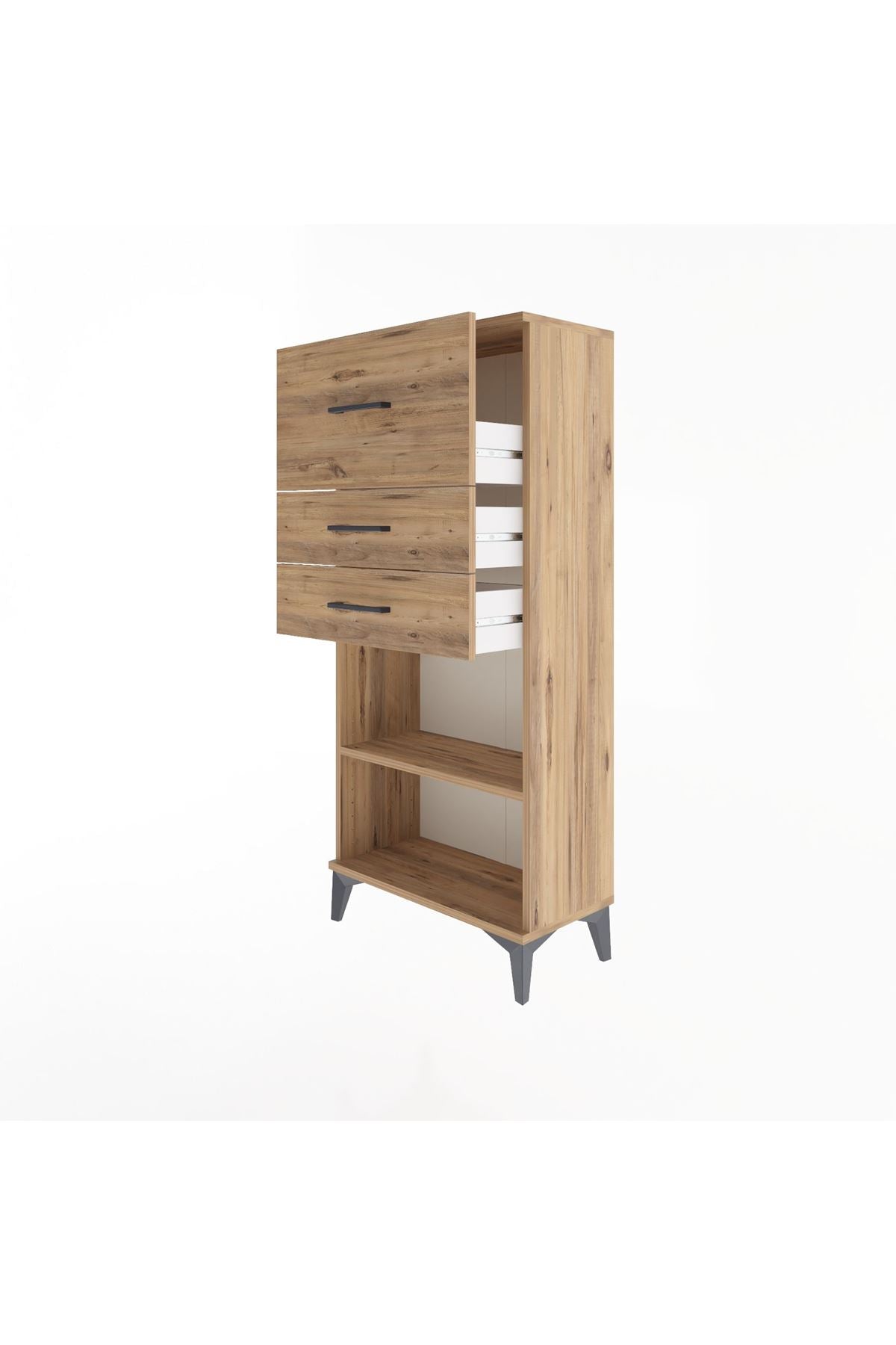 Arges Dolap Tek Raflı 3 Çekmeceli 60x30x134 - S17M024V9A
