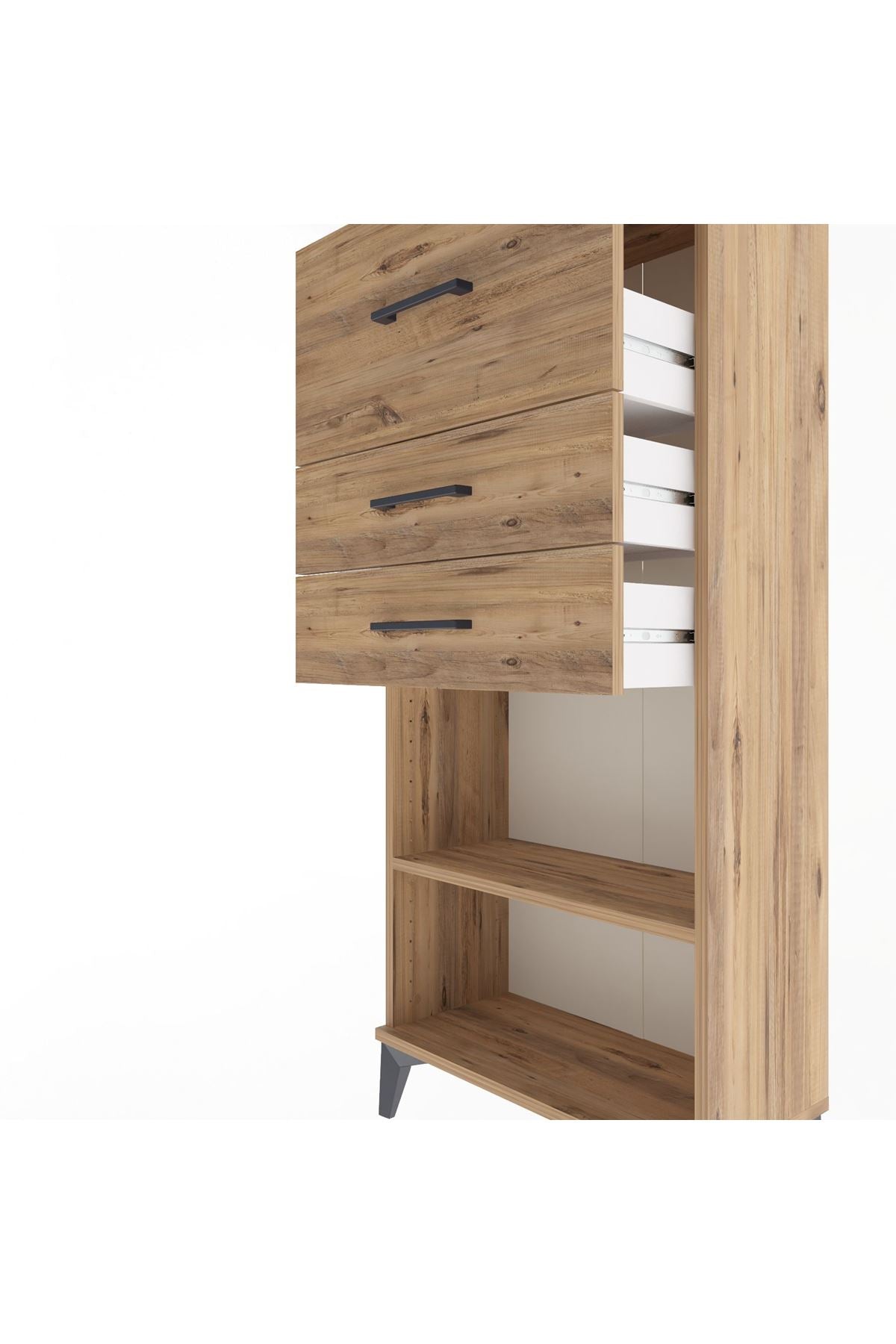 Arges Dolap Tek Raflı 3 Çekmeceli 60x30x134 - S17M024V9A